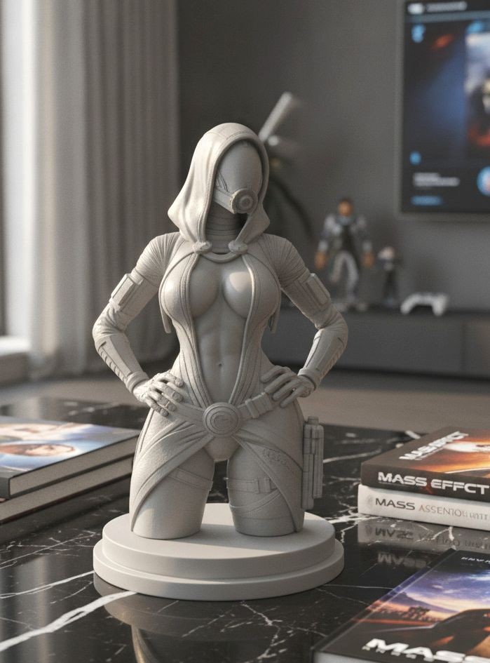 Naughty Tali Statue – Mass Effect Home Office Decor – Gift for Him – Gamer Gift