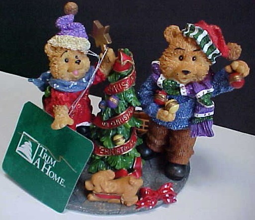 Christmas Bears Decorating Tree Ornaments Star Figurine NEW