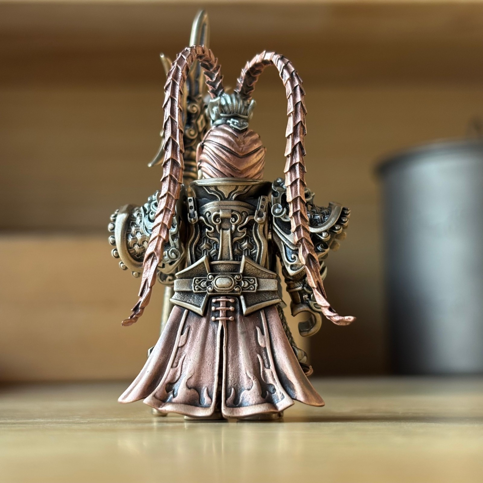 Brass Lü Bu Figurine Three Kingdoms General Magnetic Assembly
