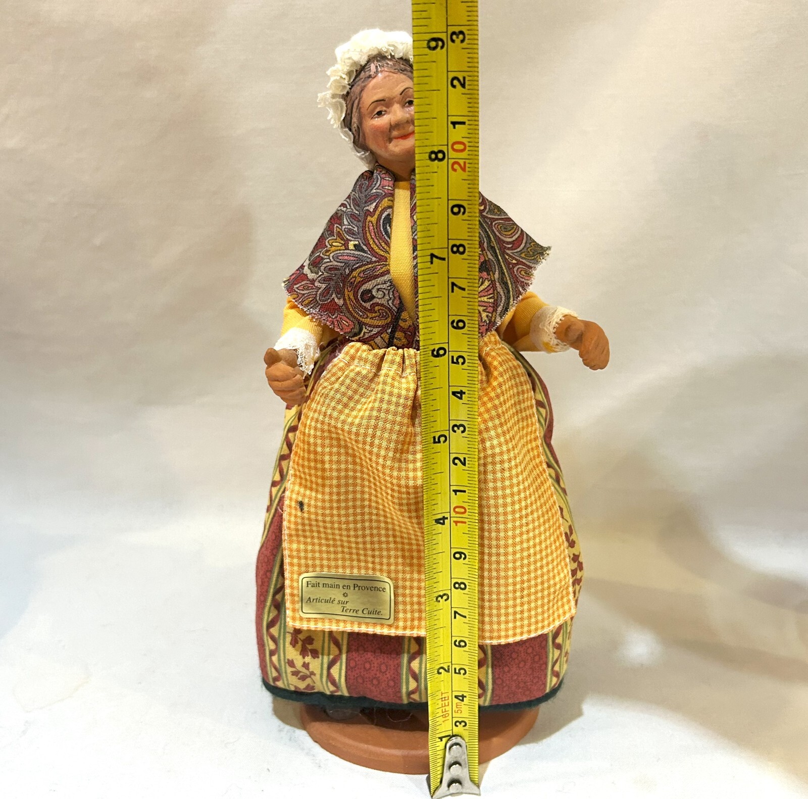 Vintage French Claude Carbonel Doll Terracotta Terre Cuite Woman Figurine 9″