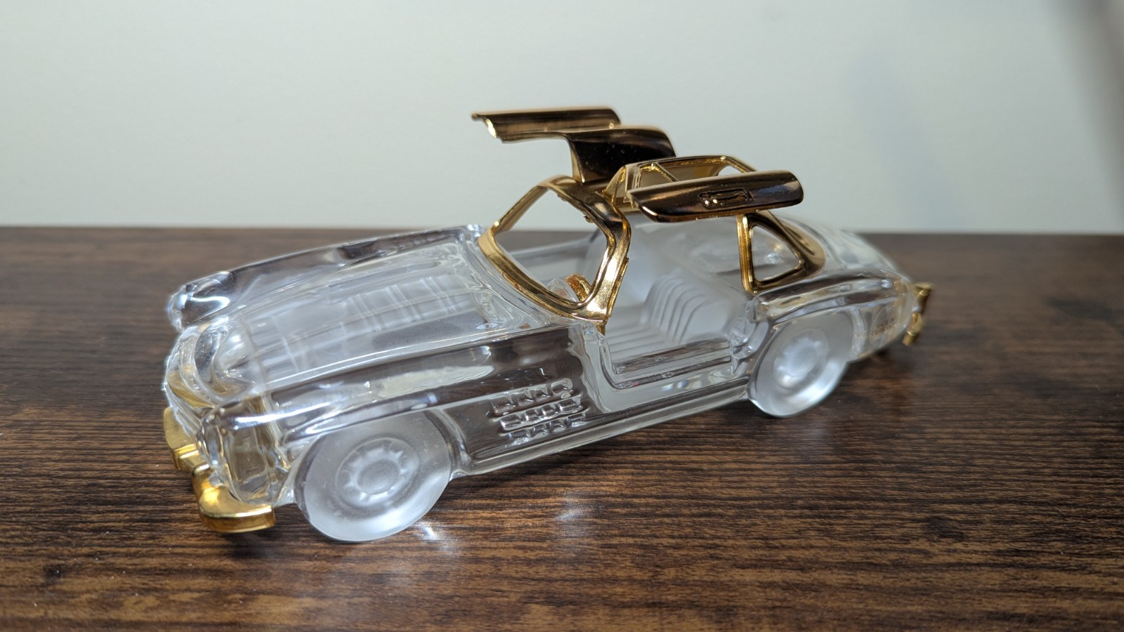 The Franklin Mint 1954 Mercedes 300 SL Gullwing Crystal & 24K Gold Trim 1:24 HTF