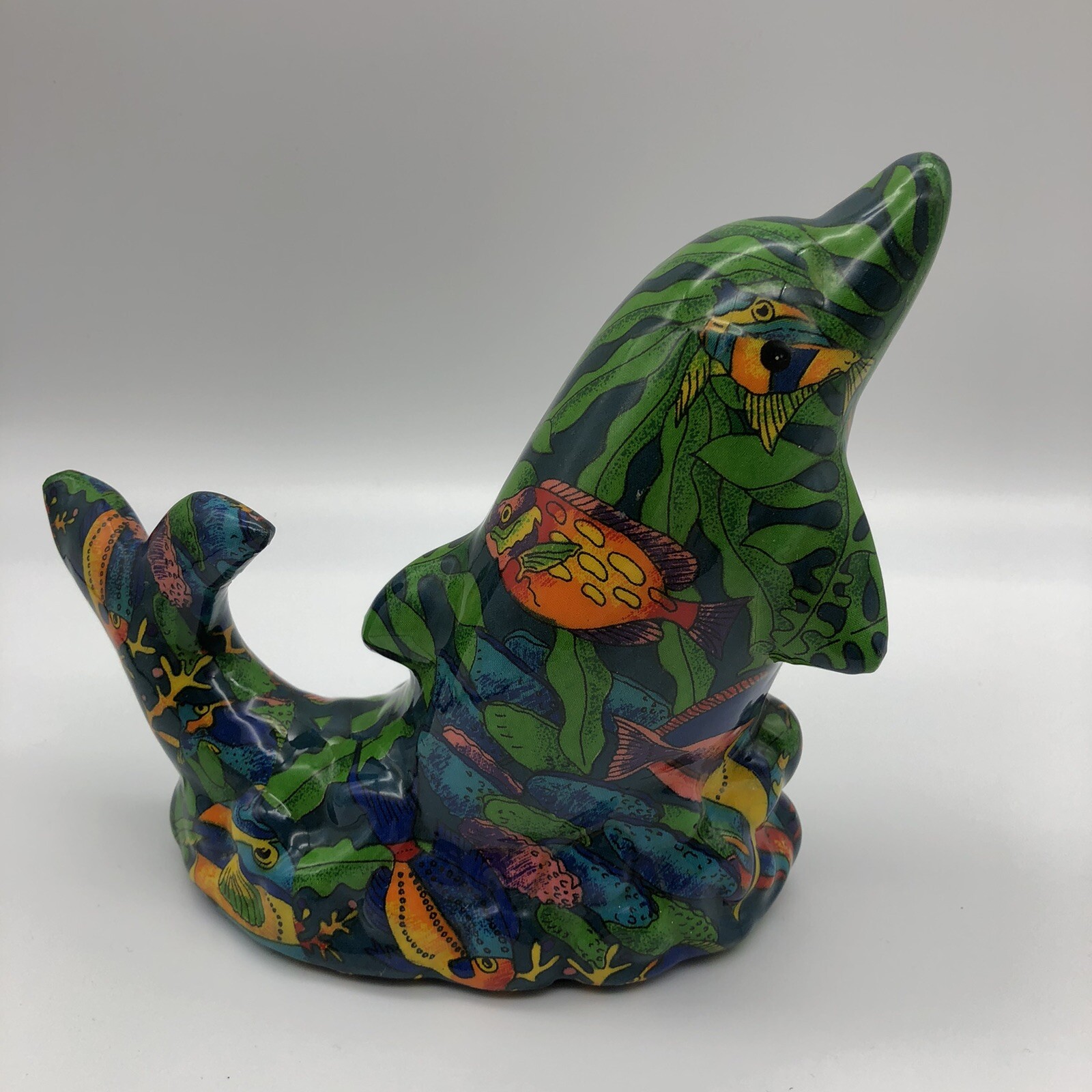 Porcelain Patchworks Dolphin Sea Motiff Figurine