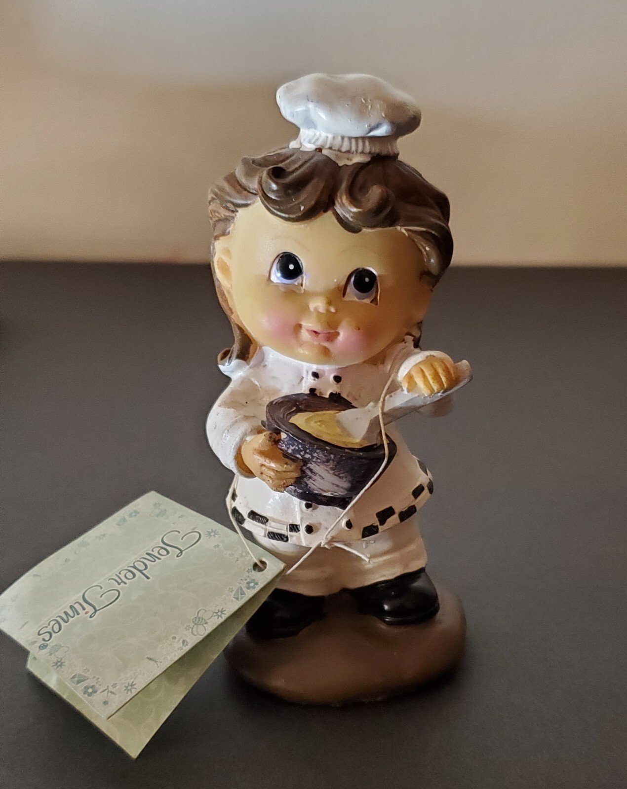 VTG Tender Times Master Chef Little Boy Happy Moments To Remember 4.5″ H , RARE