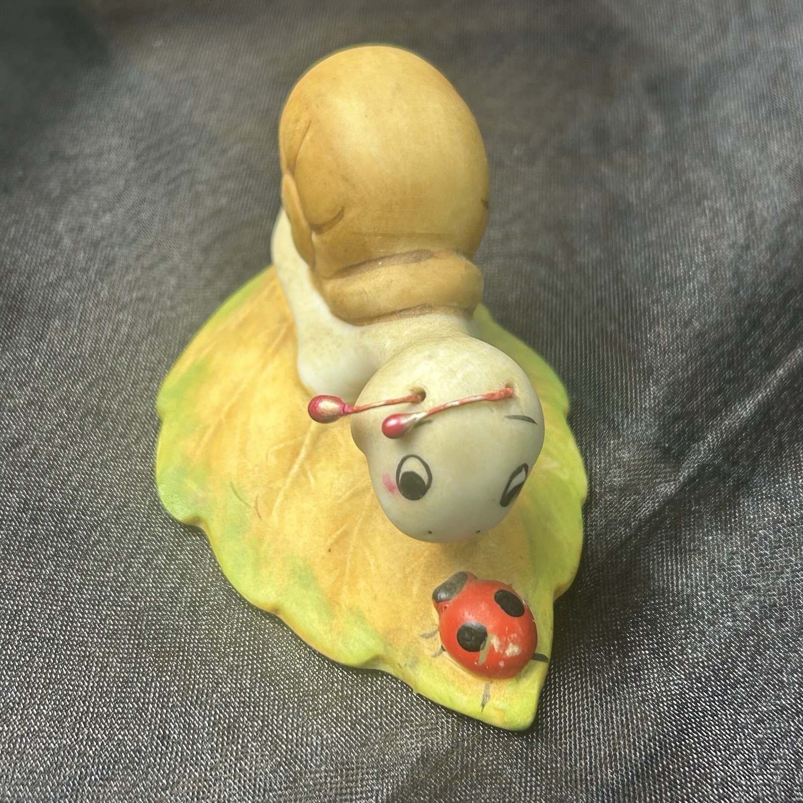 Vintage Homco Bisque Porcelain Garden Critters Snail Set Of 3 (#8902) SEE Pics