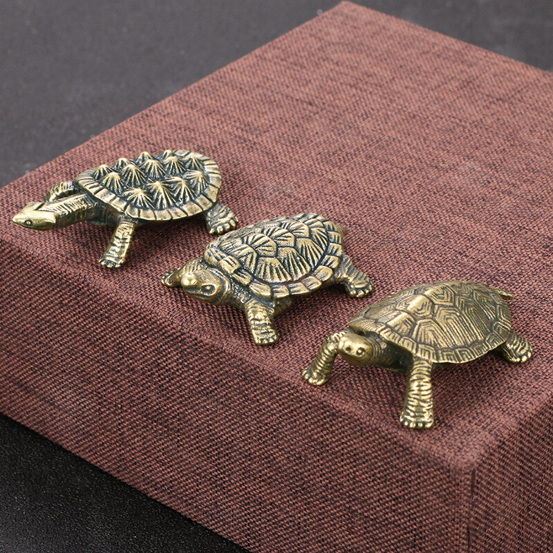 Brass Turtle Figurine Small Statue Animal Figurines Toys Desktop Decoration New