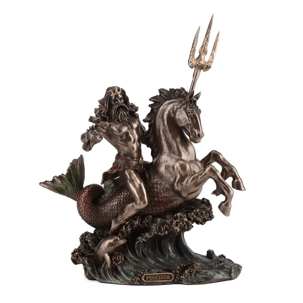 Decorative figure of Poseidon, the god of the sea, with a trident, 27 cm Verones