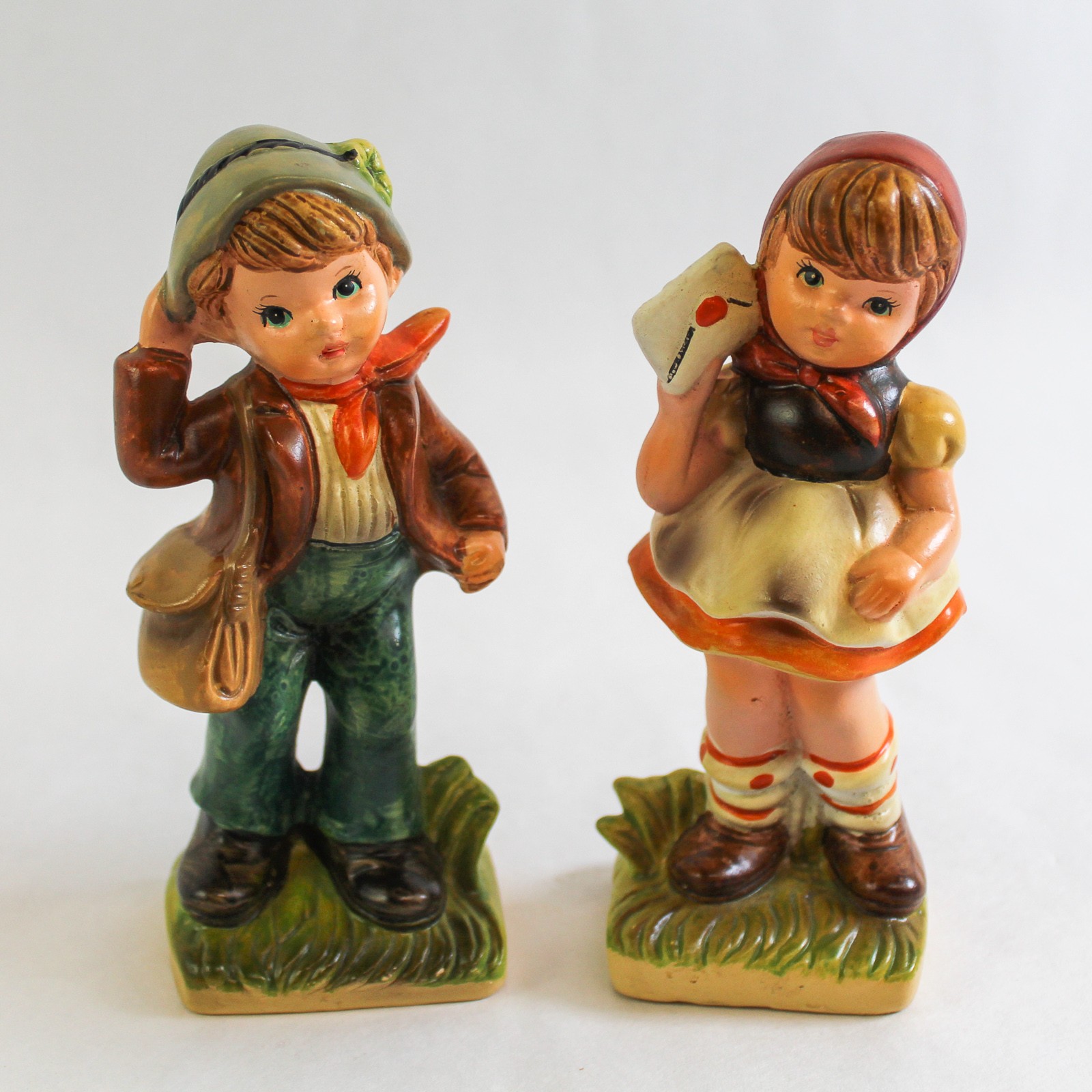 Vintage Hand Painted Boy & Girl Figurines 5″ Collectible Made in Sri Lanka