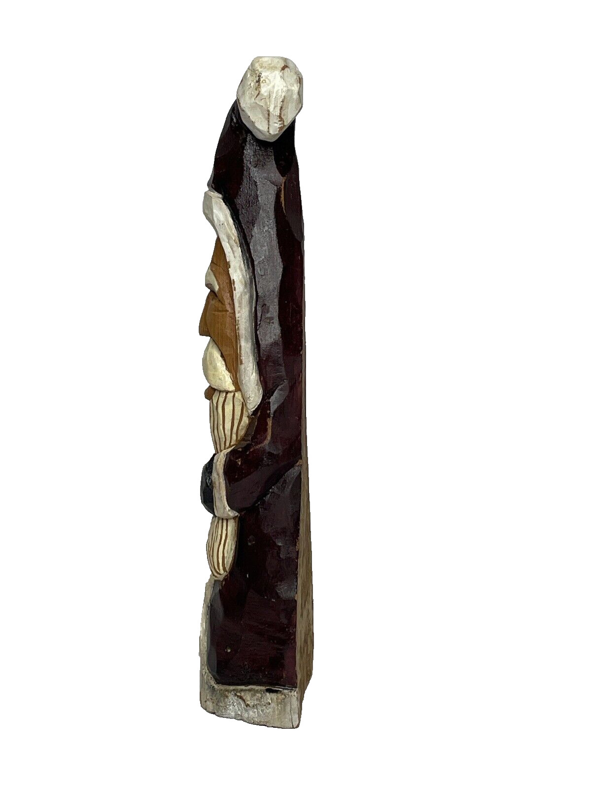 Hand Carved Wood Folk Art Primitive Santa Figure Artist Signed Daryl Boone READ