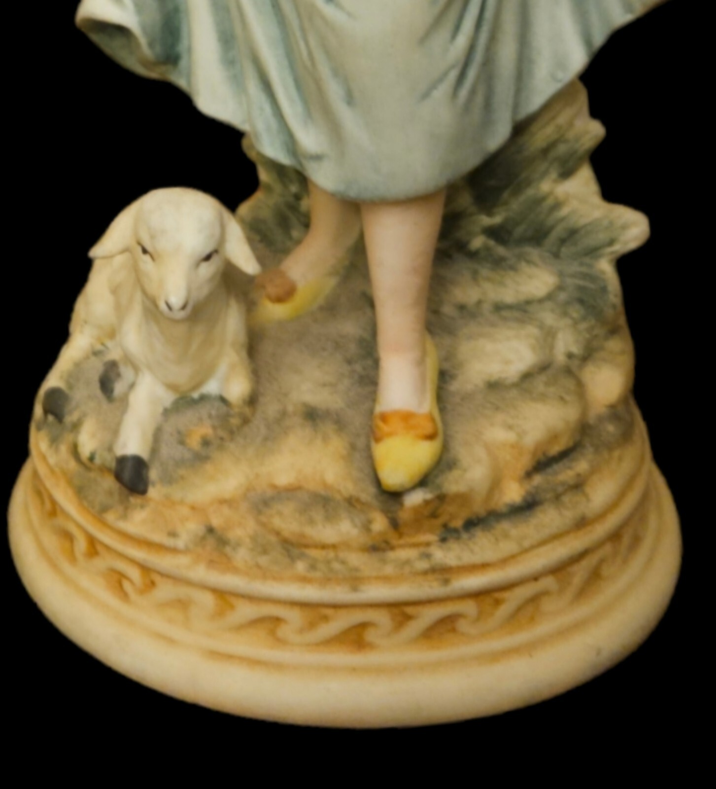 Rare Vintage Ethan Allen Porcelain Figurines – Farmer And Wife With Lambs