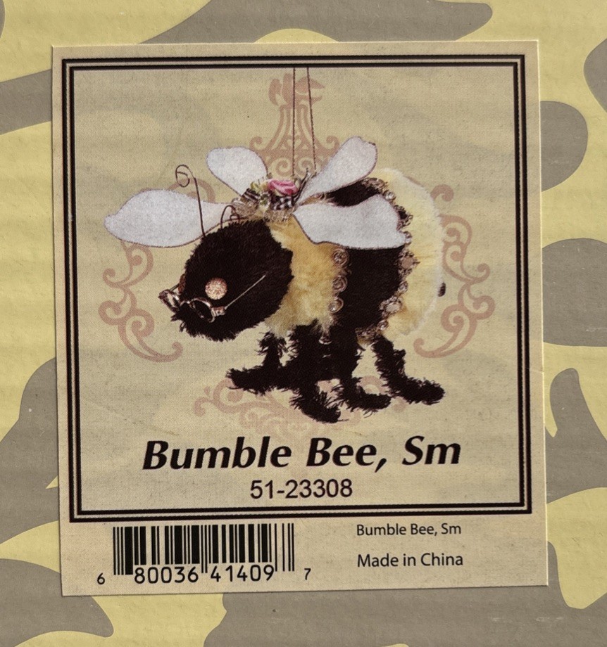 Mark Roberts Bumble Bee 51-23308 In Box W Gold Tone 13.5” Hanger