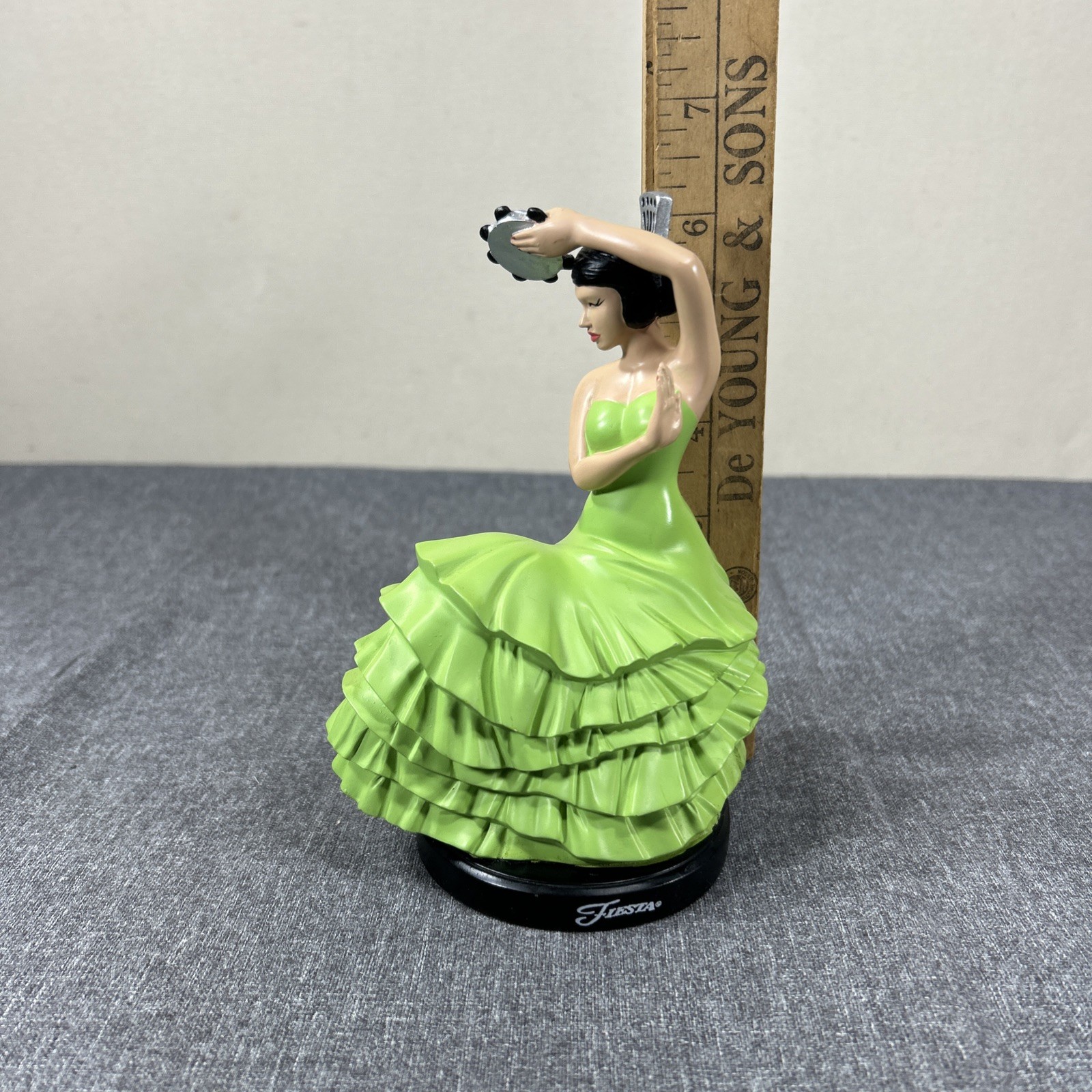 Fiesta Fiestaware Flamenco Dancing Lady Tambourine Figurine Green 2010 6.25″