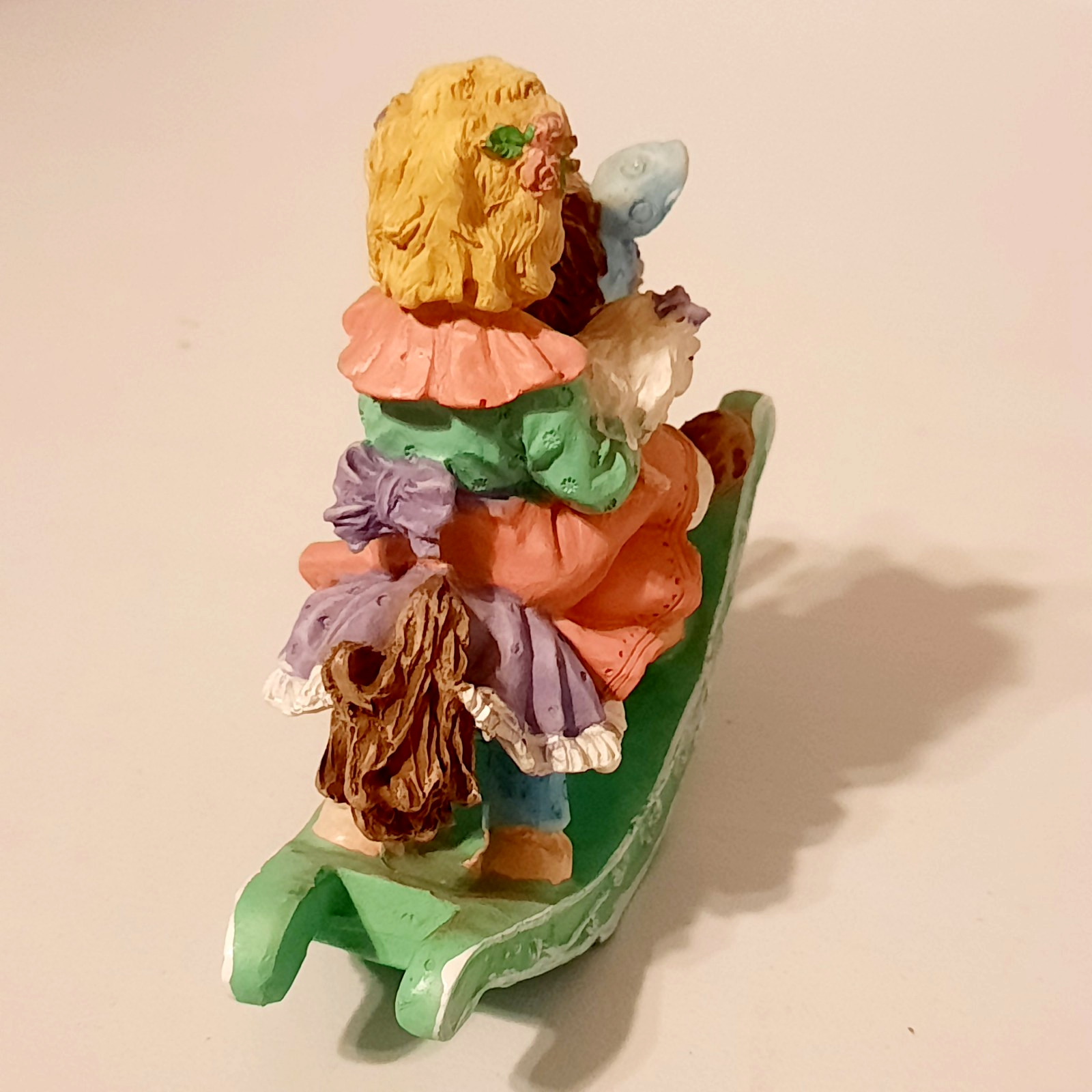 Rocking Horse Girl Figurine Pastel Nursery Decor Shabby Chic 5″ Tall