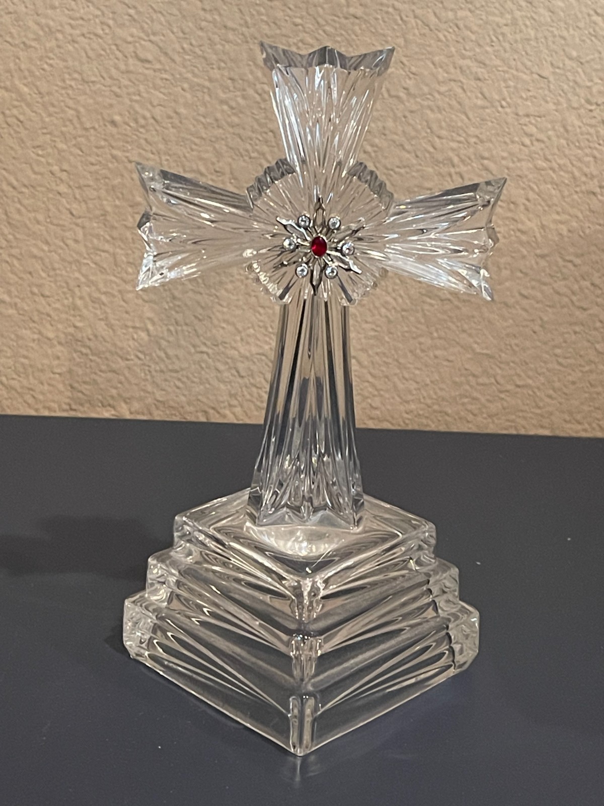 Jeweled Crystal Lead Cross Red Rhinestone GERMANY Lenox Inspirational Collection