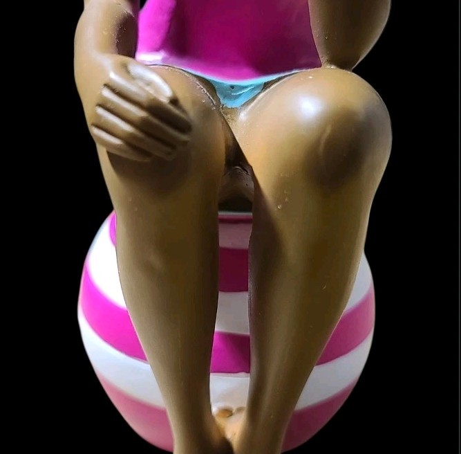 Art Deco Sun Bathing Miami Beach Beauty Retro Vintage like Risque Figure Statue