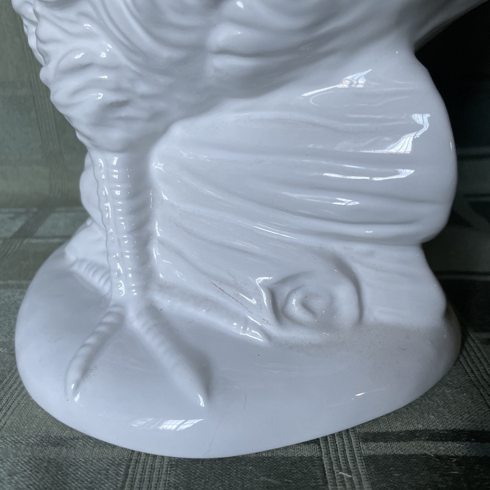 Williams-Sonoma White Pheasant Figurine Bird Decor w/ Log 🪵 Base