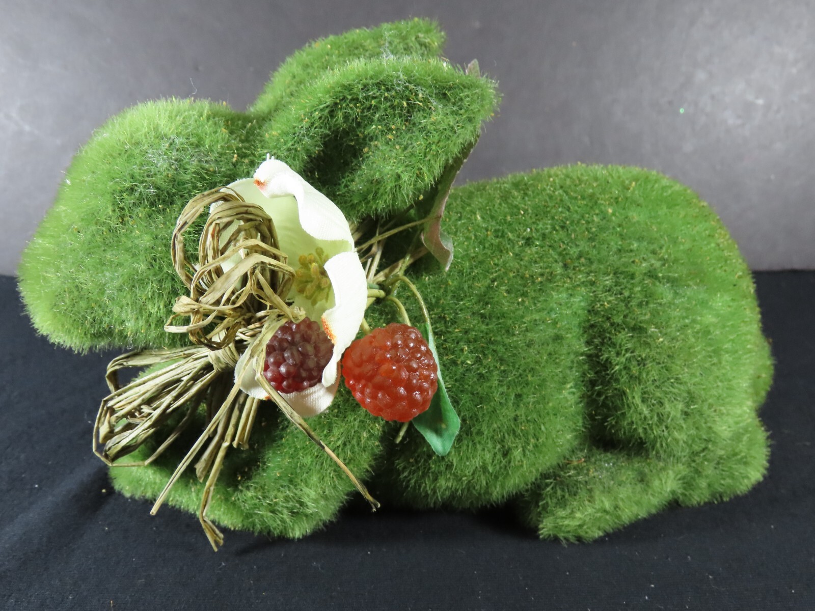 Easter Rabbit Plastic Blow Mold Decorations Lot Vintage Flocked Fuzzy C2006