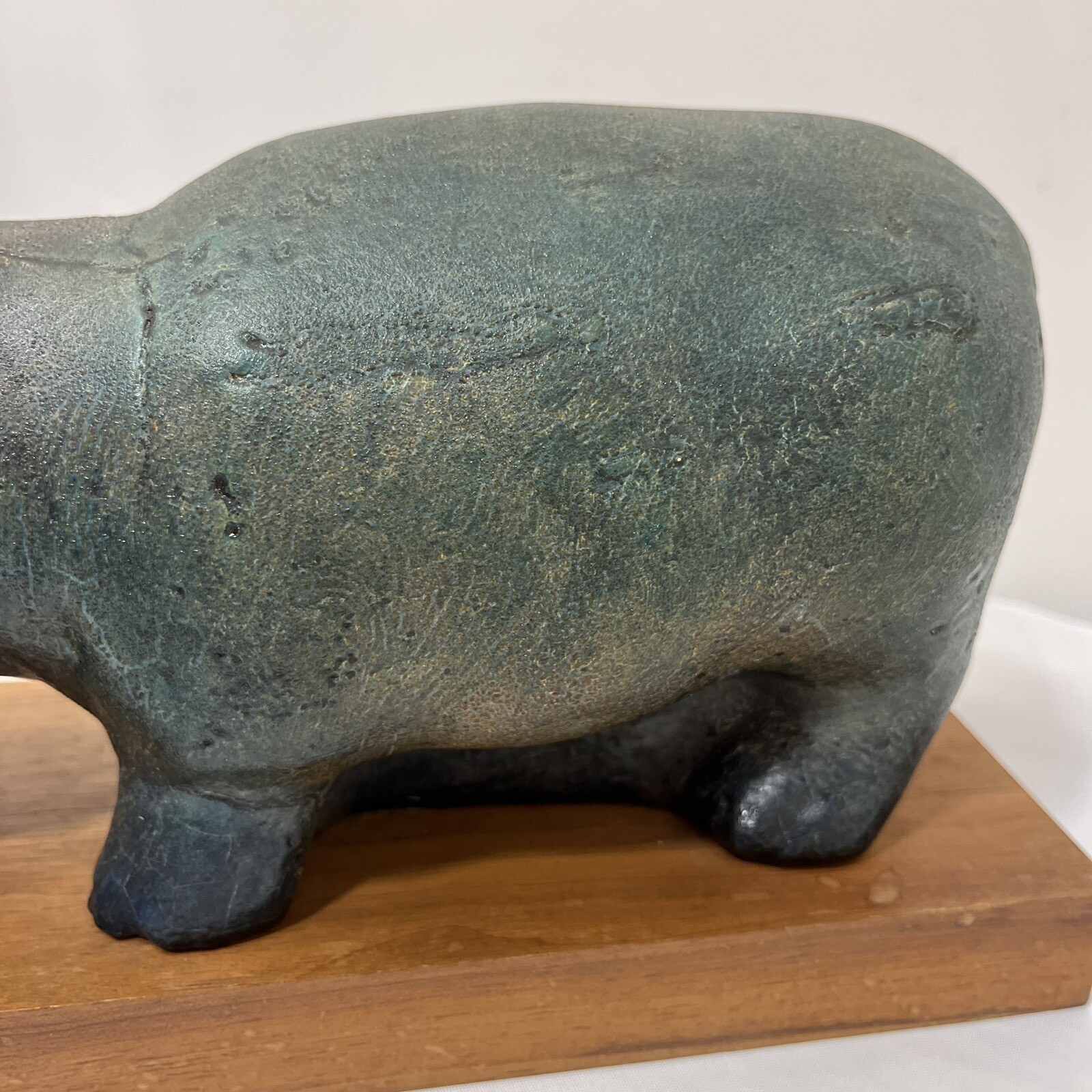 Vtg Alva Studios NY Standing Hippopotamus Sculpture Gipsformerie Berlin Hippo