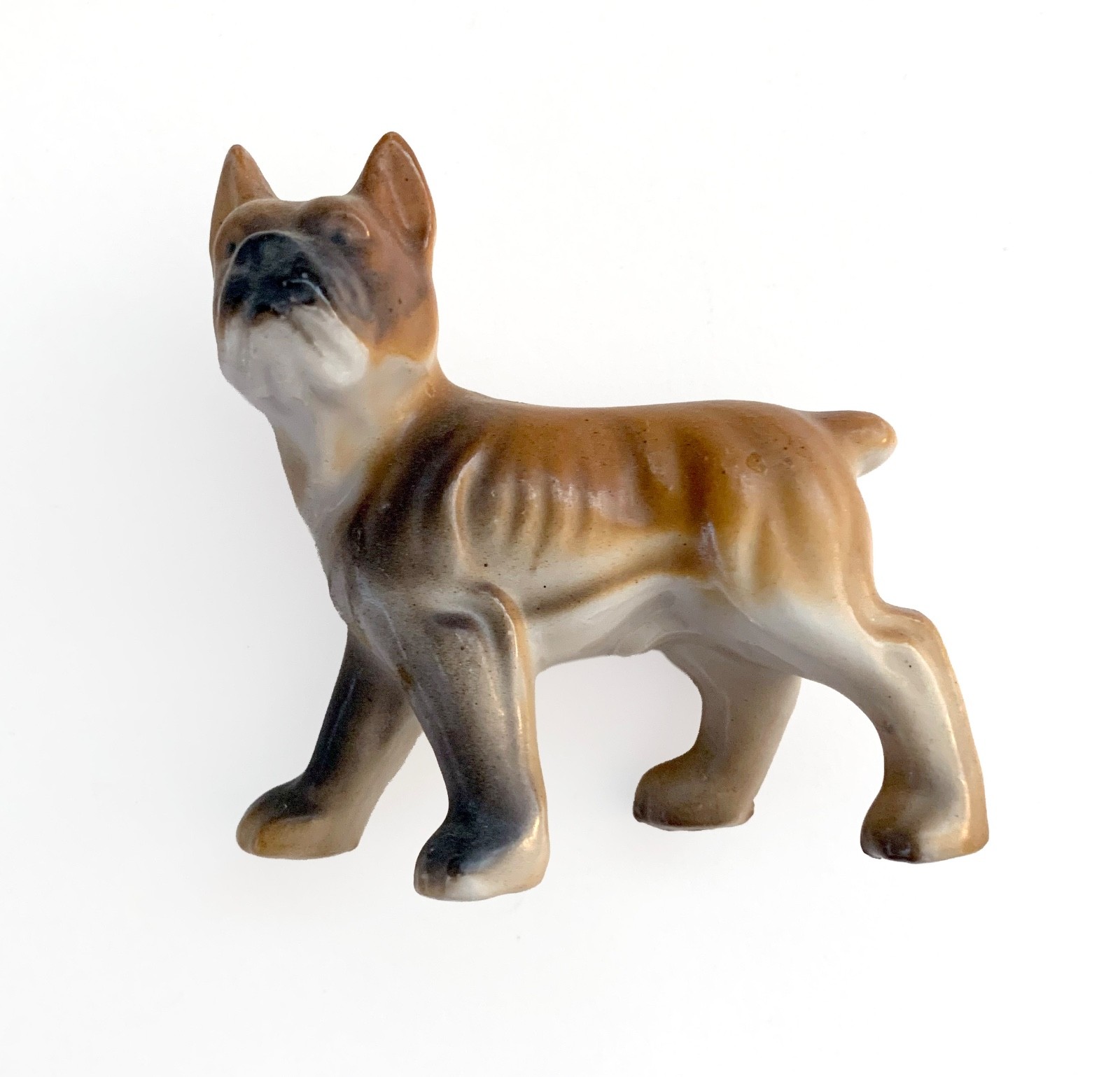 ∞ Vintage BOXER Dog Figurine PORCELAIN JAPAN ∞