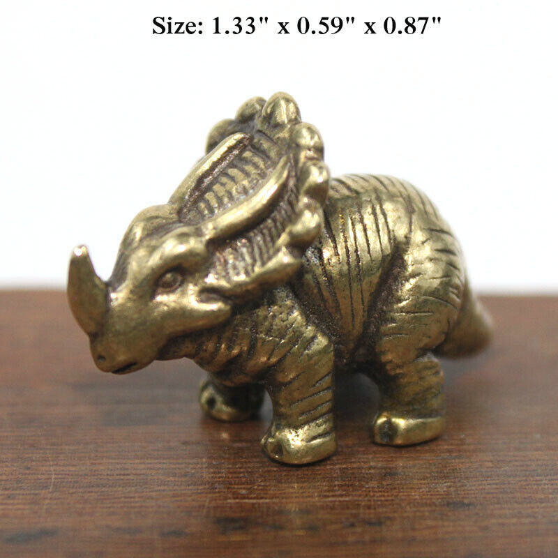 Brass Dinosaur Statue Ornament Home Desk Decoration Animal Statue Toy Crafts