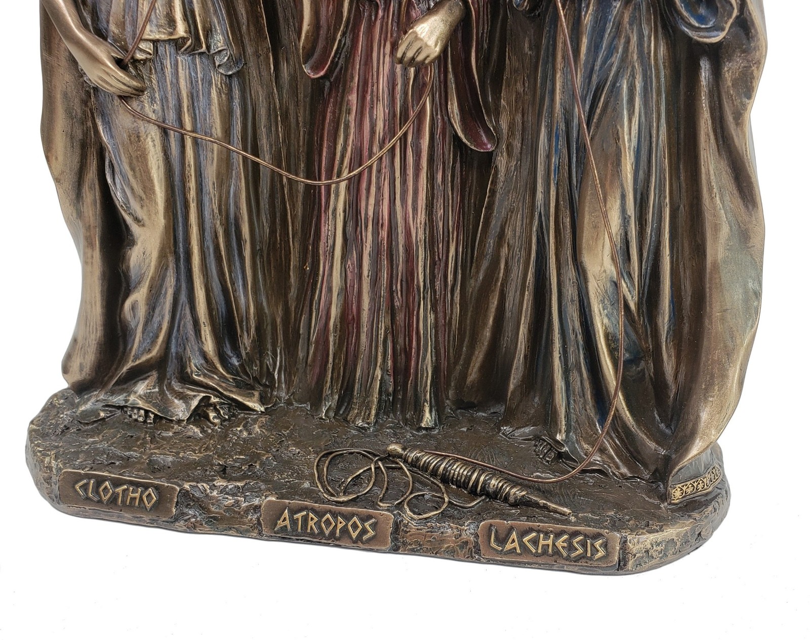 7″ 3 Sisters of Fate Greek Mythology Bronze Color Statue Clotho Atropos Lachesis
