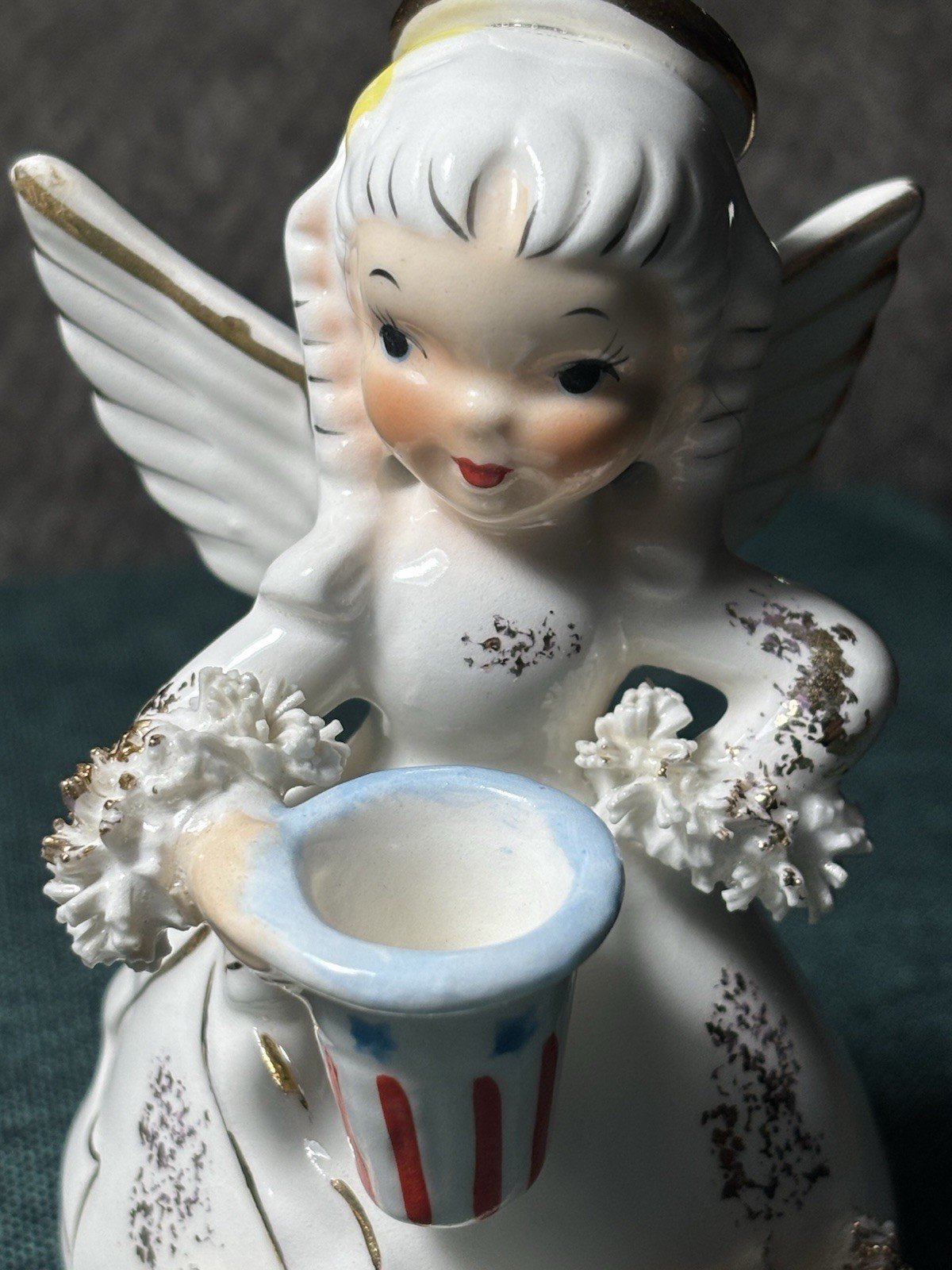 Vtg 1950’s Napco July Birthday Angel Spaghetti Girl Figure/Figurine A1367