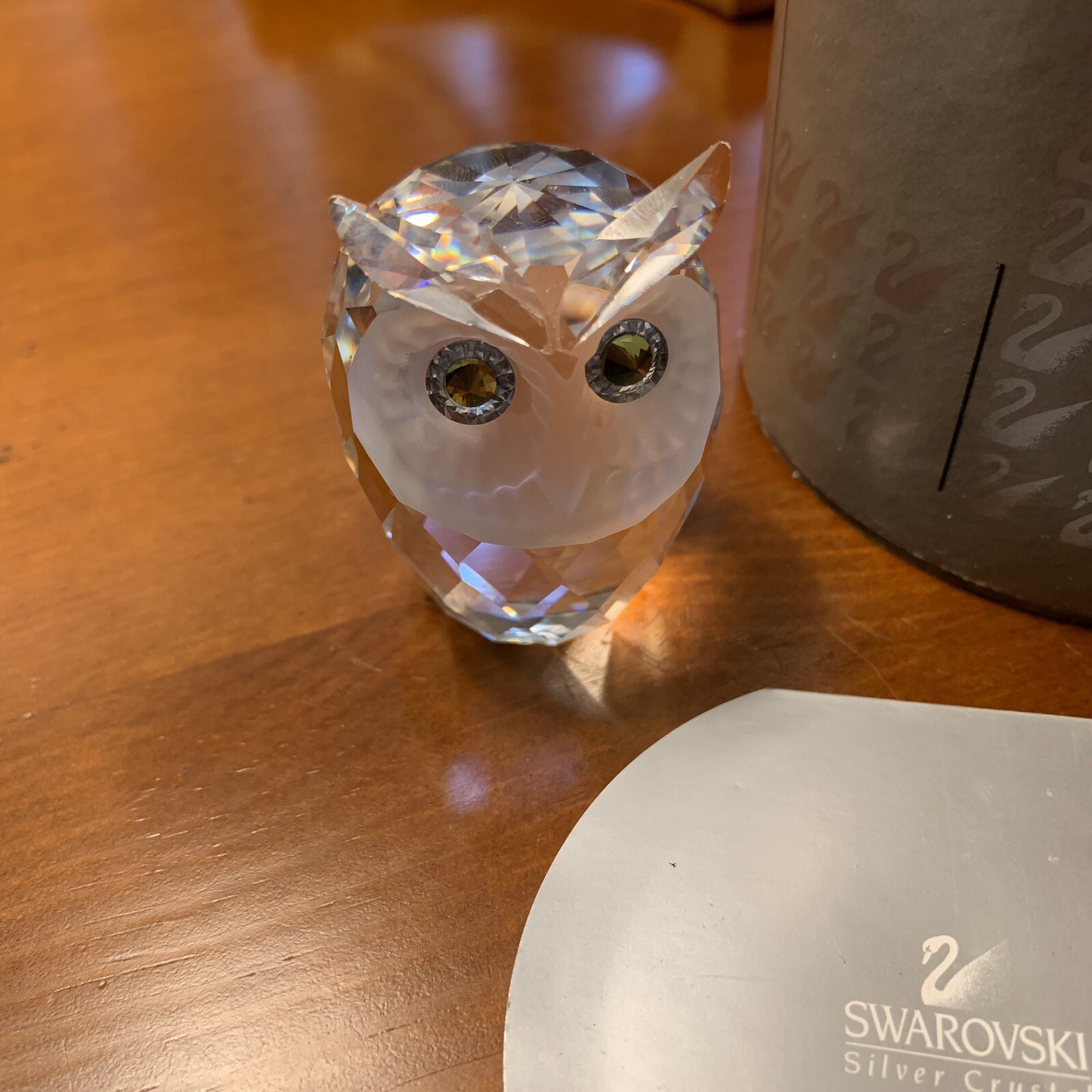 Swarovski Crystal Small Owl Retired With Box & Certificate Woodland Friends