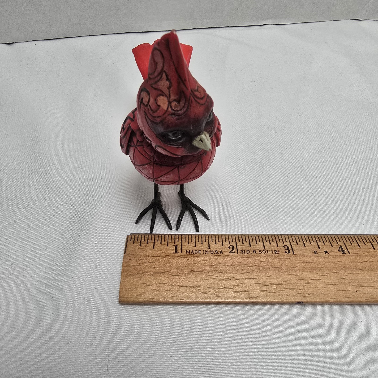 Jim Shore Heartwood Creek Mini Cardinal Bird Figurine Scrollwork Geometric Enesc