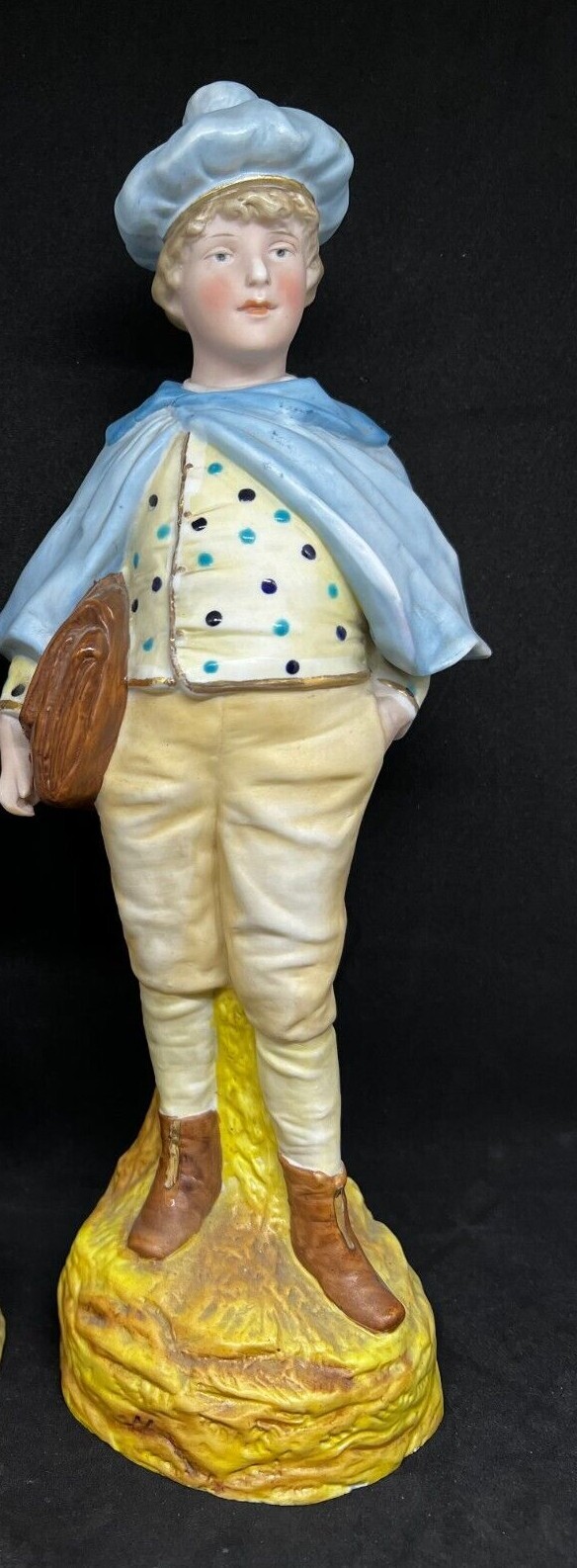 Gebruder Heubach-German Bisque-A Young Man Scholar Holding A Satchel 12 1/2″