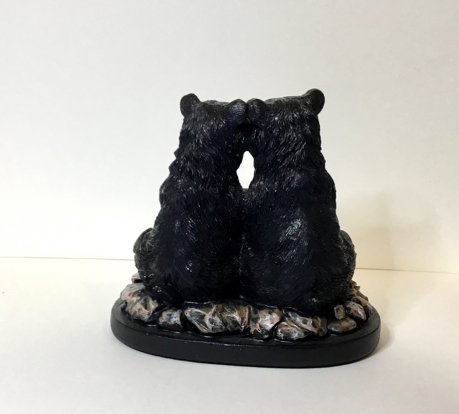 Black Bears Forever Together Figurine Resin Cabin Home Accent Nice!