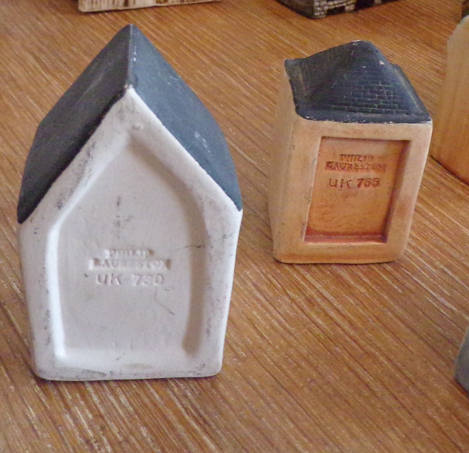 Lot of 2 Vtg Philip Laureston Pottery England Miniature Village Houses