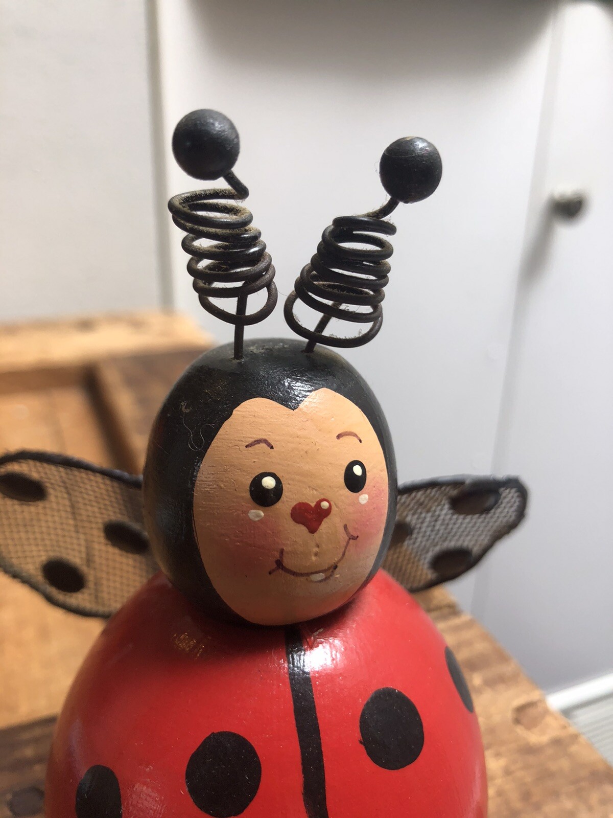 Cutest Ladybug Sculpture I’ve Ever Seen~ Wood 5”