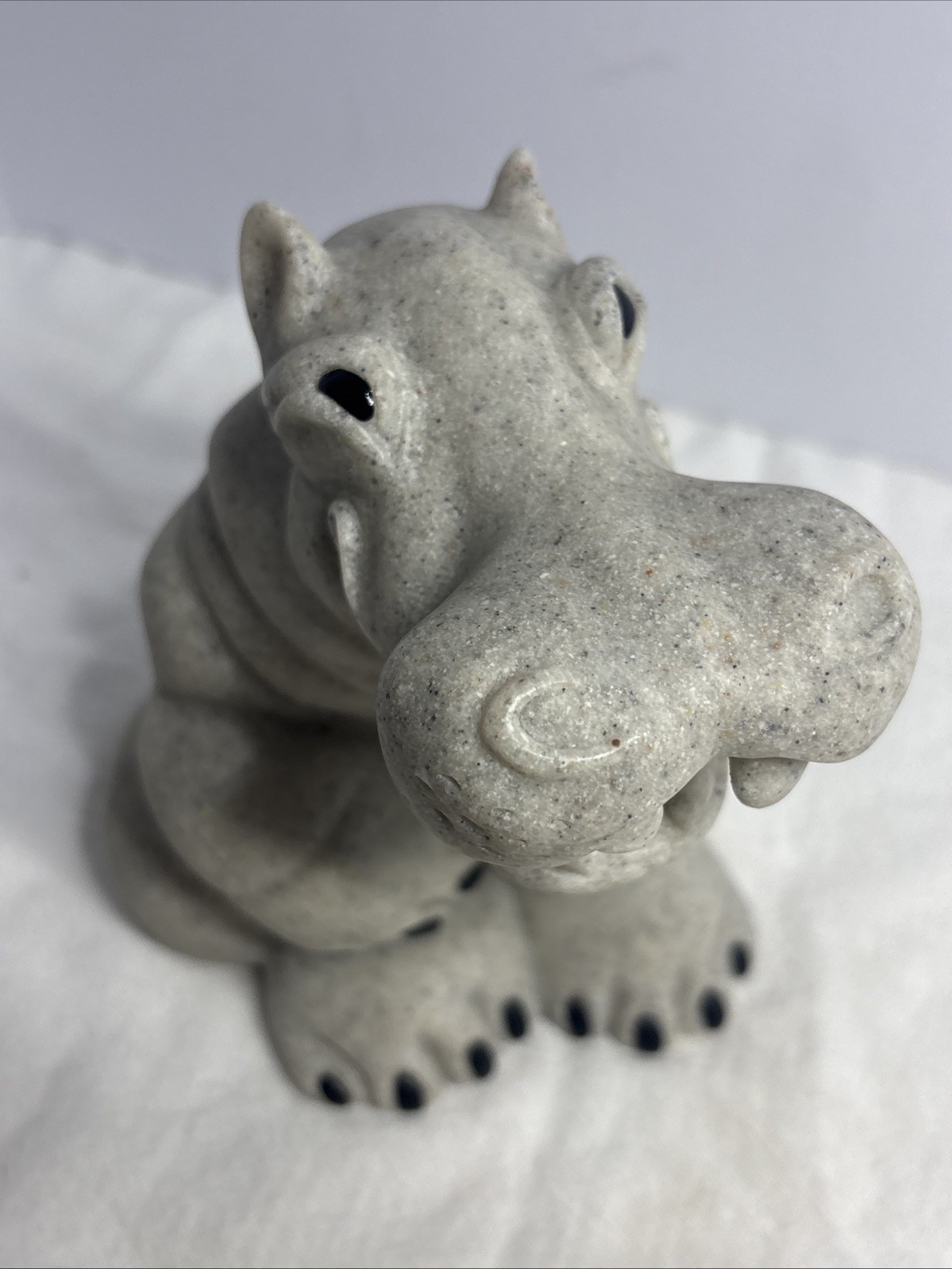 Quarry Critters Stone Harry Hippo-2000-Sculpture Second Nature Design-6”tall