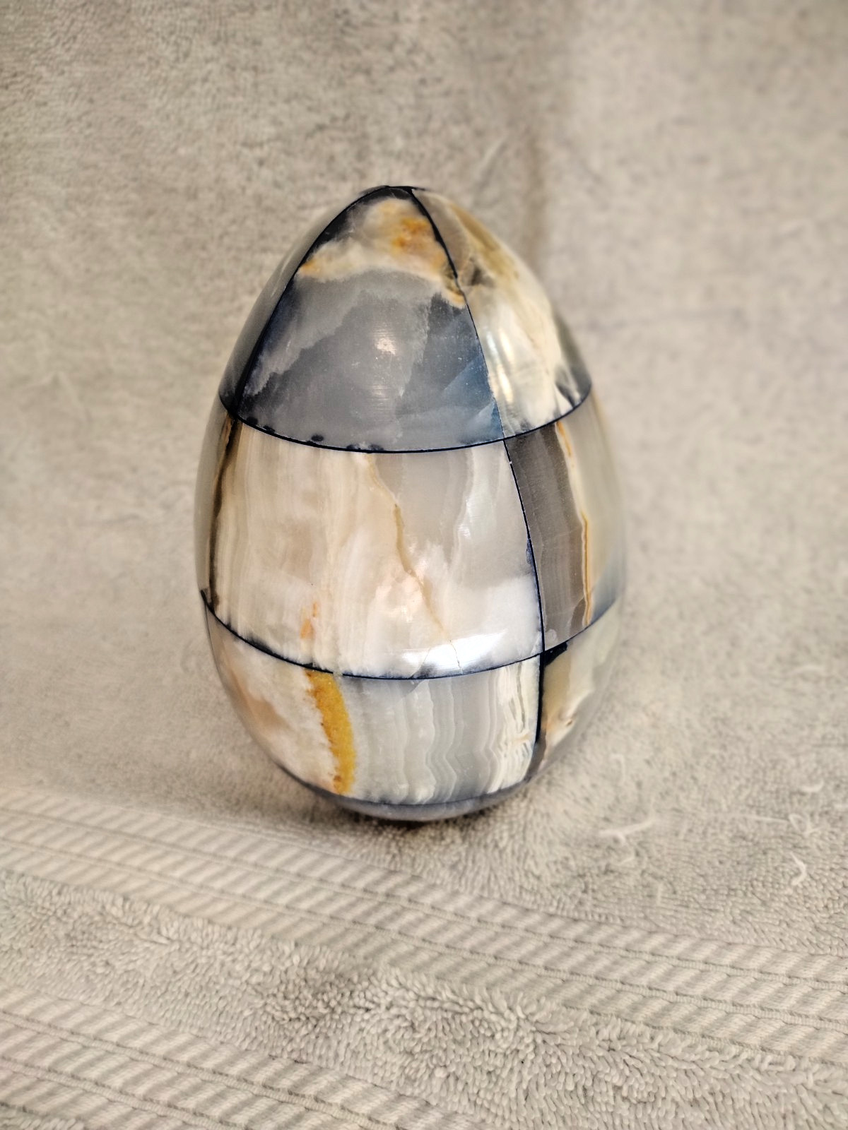 Large Multicolor ONYX Egg lovely Decor 6.5 inch