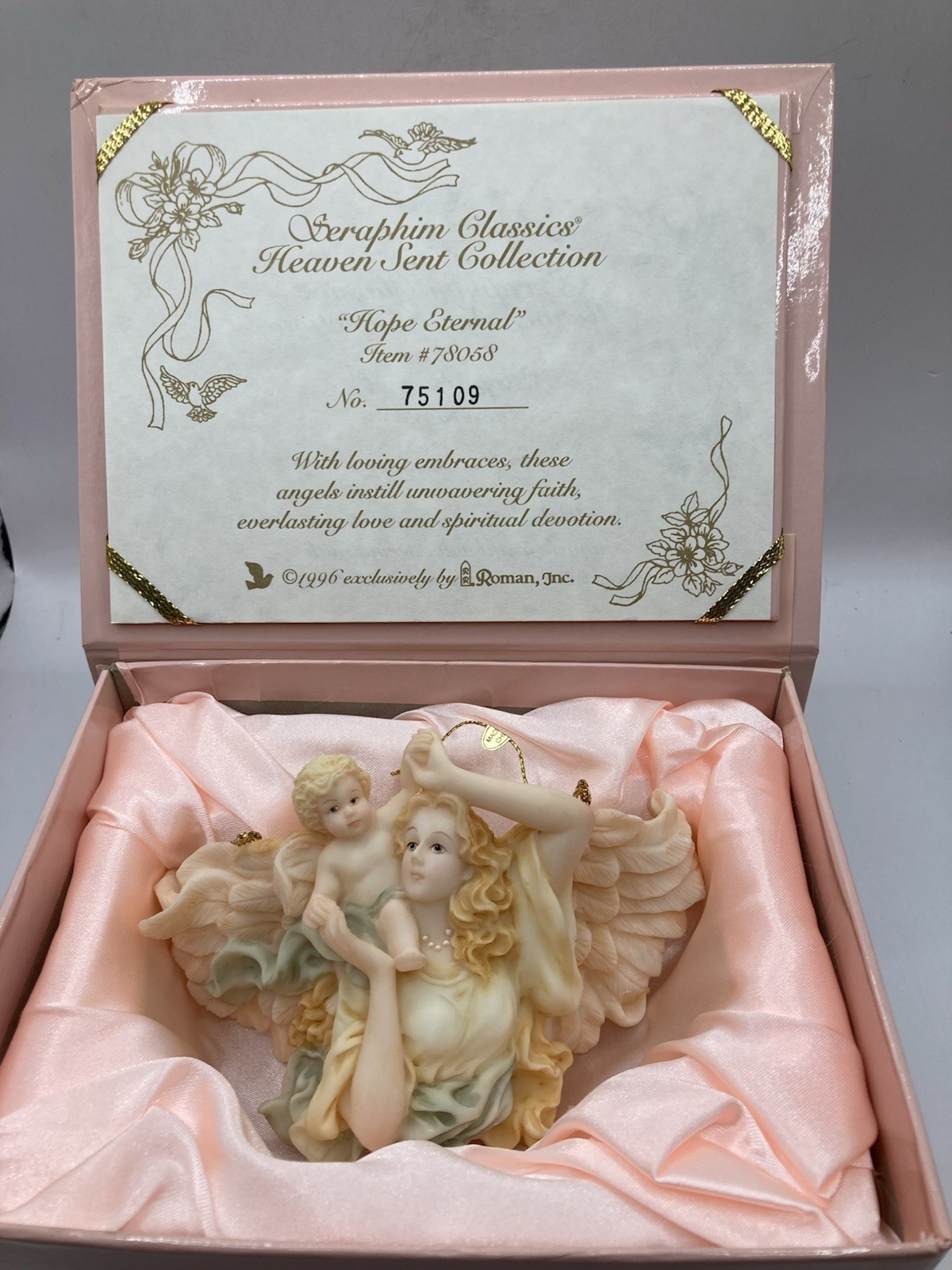 1996 Seraphim Classics HEAVEN SENT Collection HOPE ETERNAL Angel & Baby #78058
