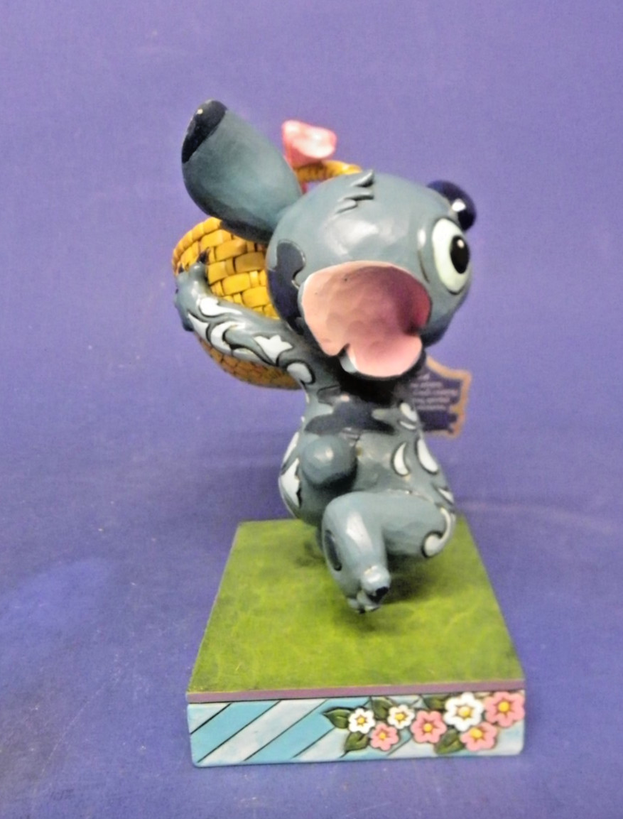 Jim Shore Bizarre Bunny Stitch Running w/Easter Basket Disney Traditions 6008075
