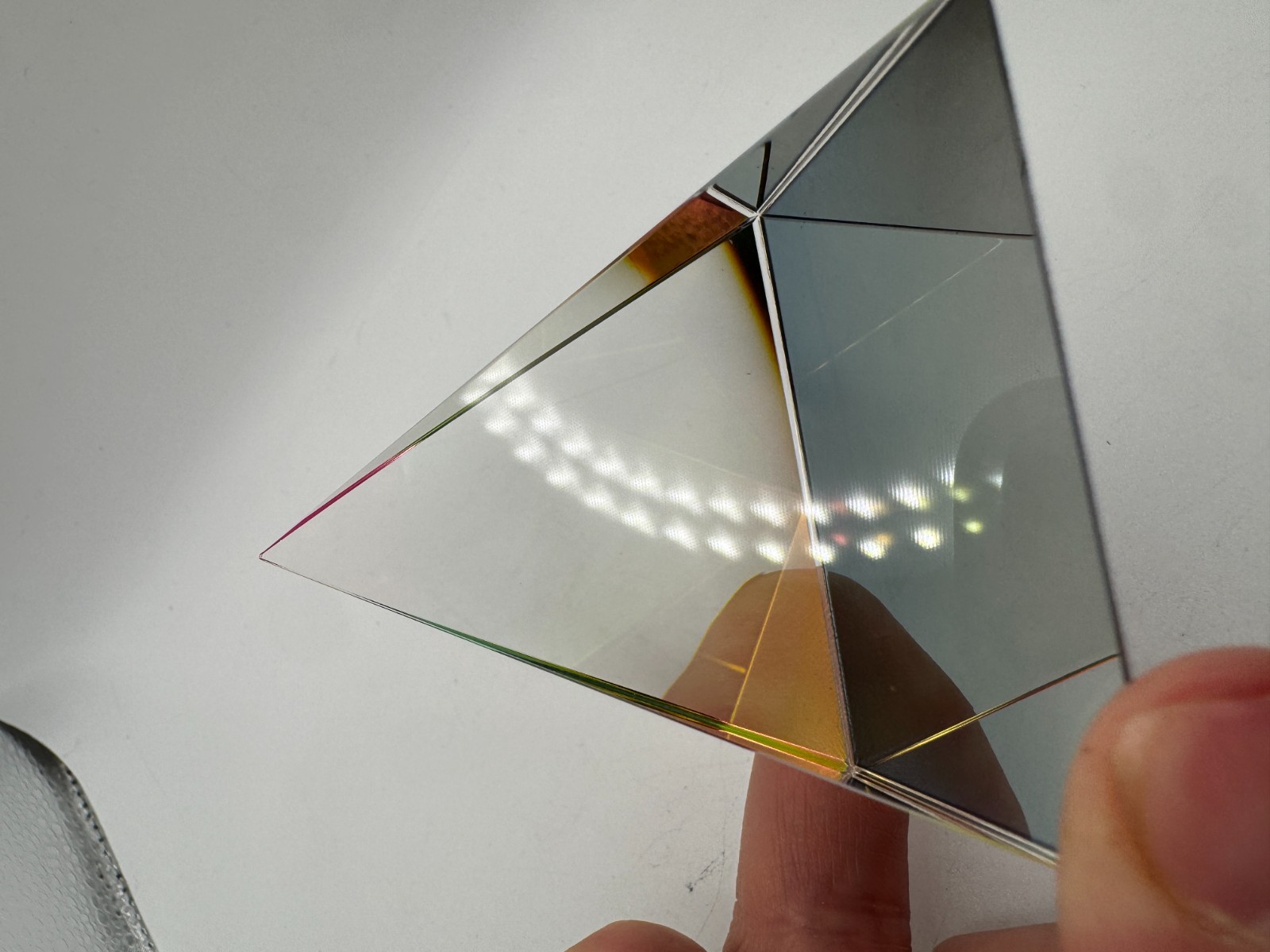Crystal Iridescent Pyramid – Rainbow Colors 2.5″ Paperweight Desk Decor
