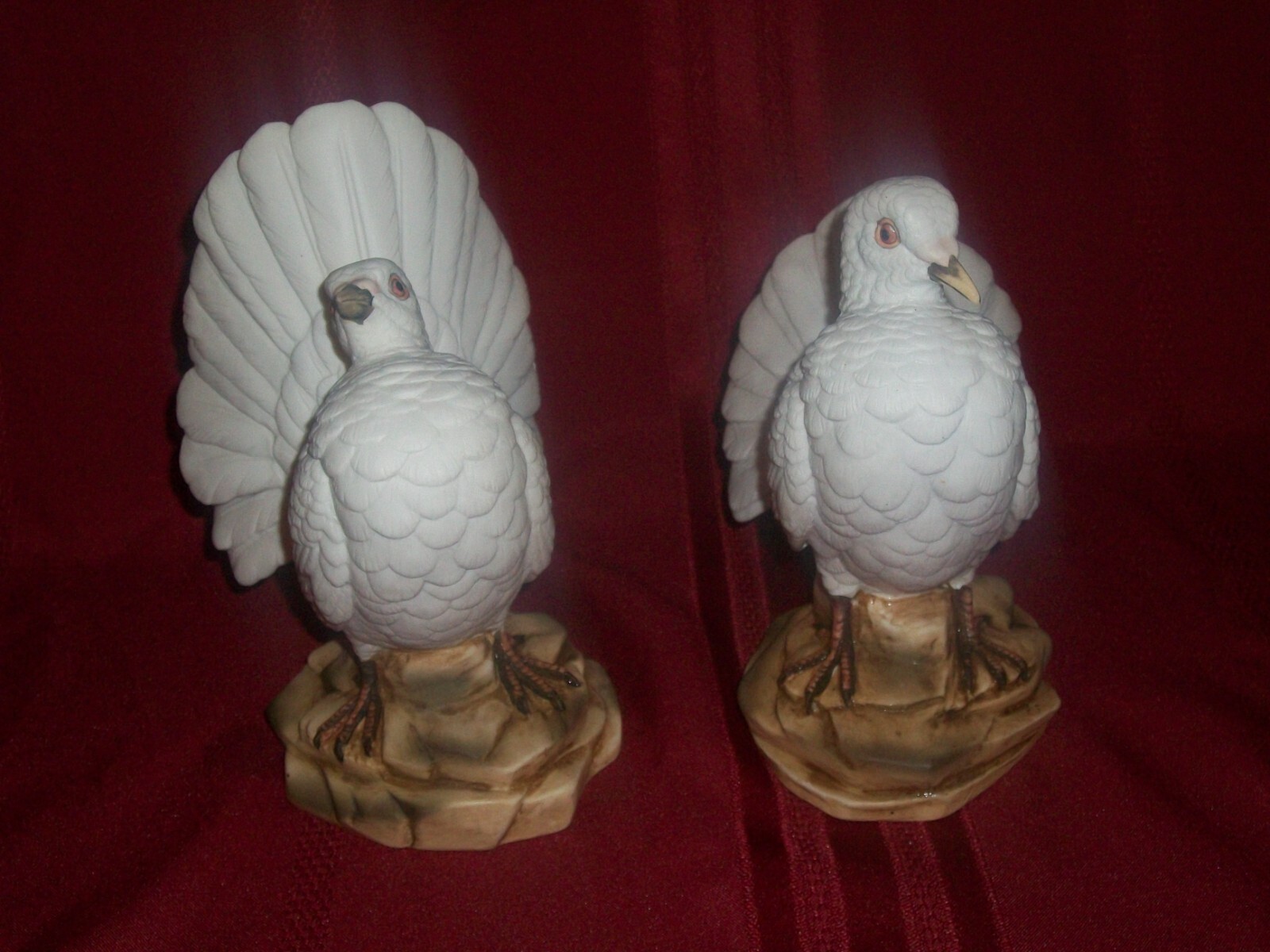 Pair Ethan & Allen White Dove Figurines # 3208 Made In Japan