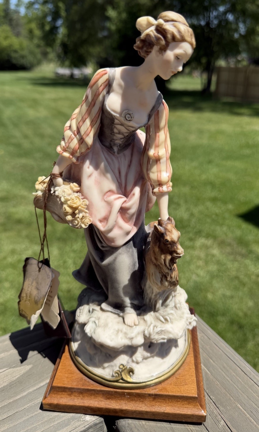 Vintage Giuseppe Armani Florence Italy 1984 Lady With Dog Porcelain Figurine