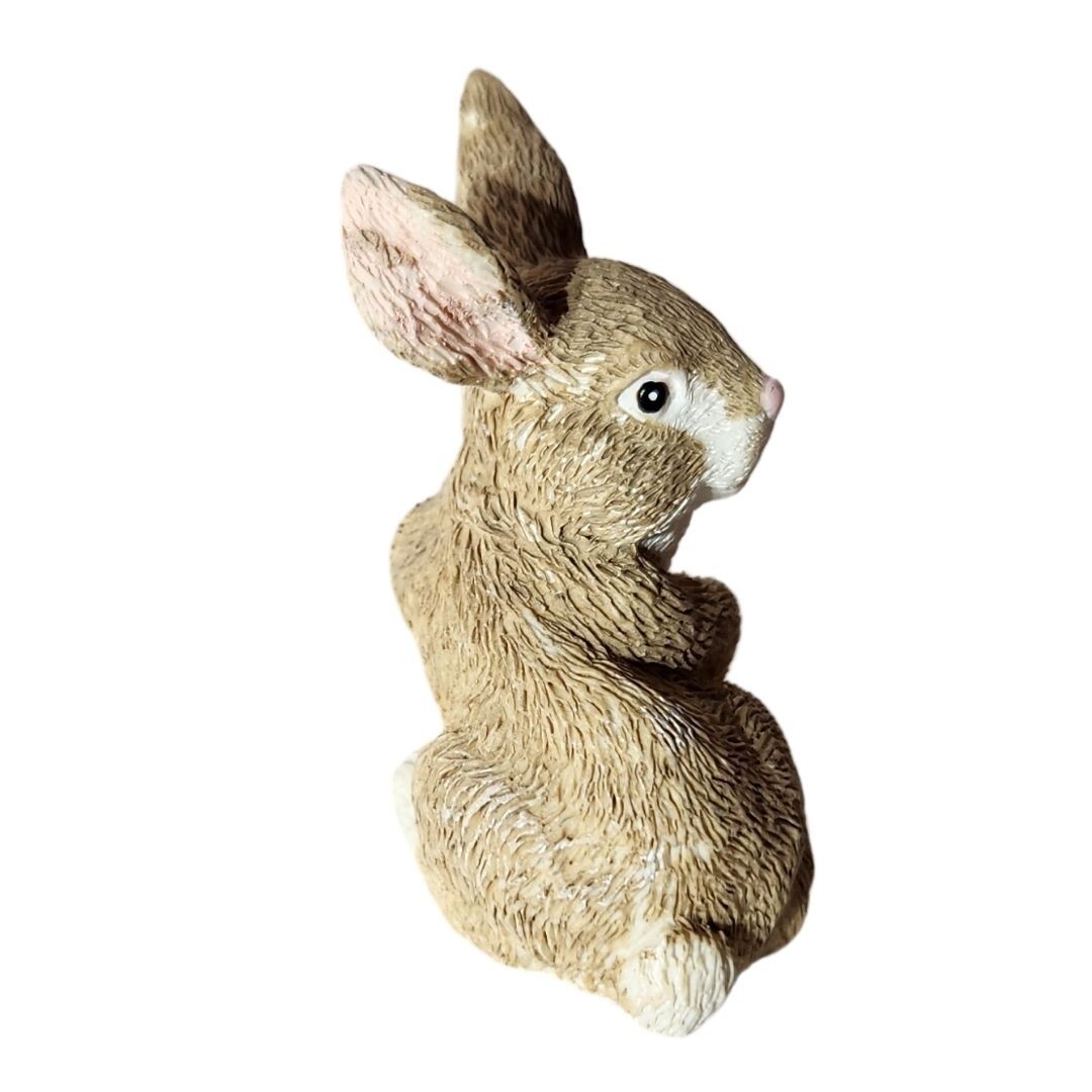 Brown Bunny Rabbit Easter Decor Figurine Fairy Garden Trinket 1.75 in Floppy Ear