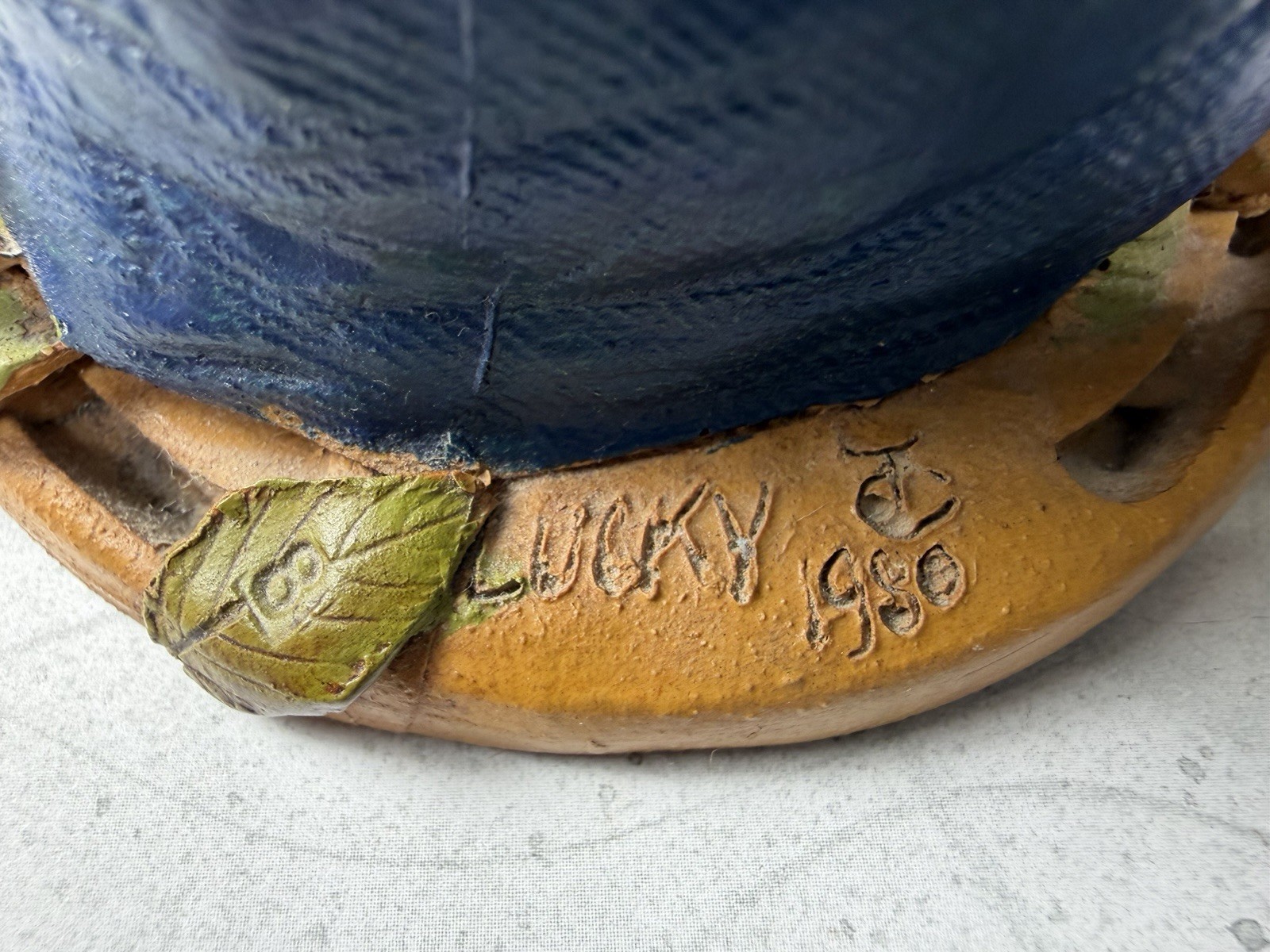 Lucky 1980 Tom Clark Gnome Figurine Sitting on Horseshoe