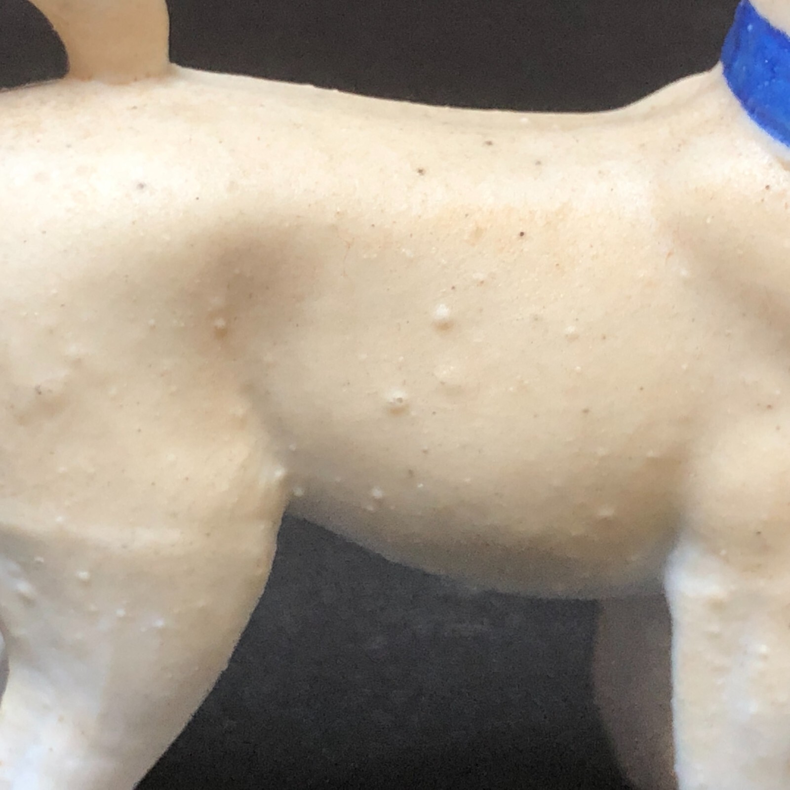 ANTIQUE 1900S PUG DOG Figure Victorian Dollhouse Miniature Bisque Figurine 2.50″