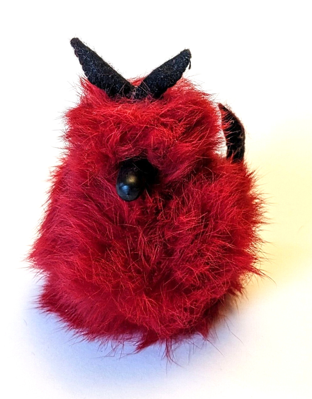 Vintage Goula Spain Red Devil Figure 4″ Real Fur
