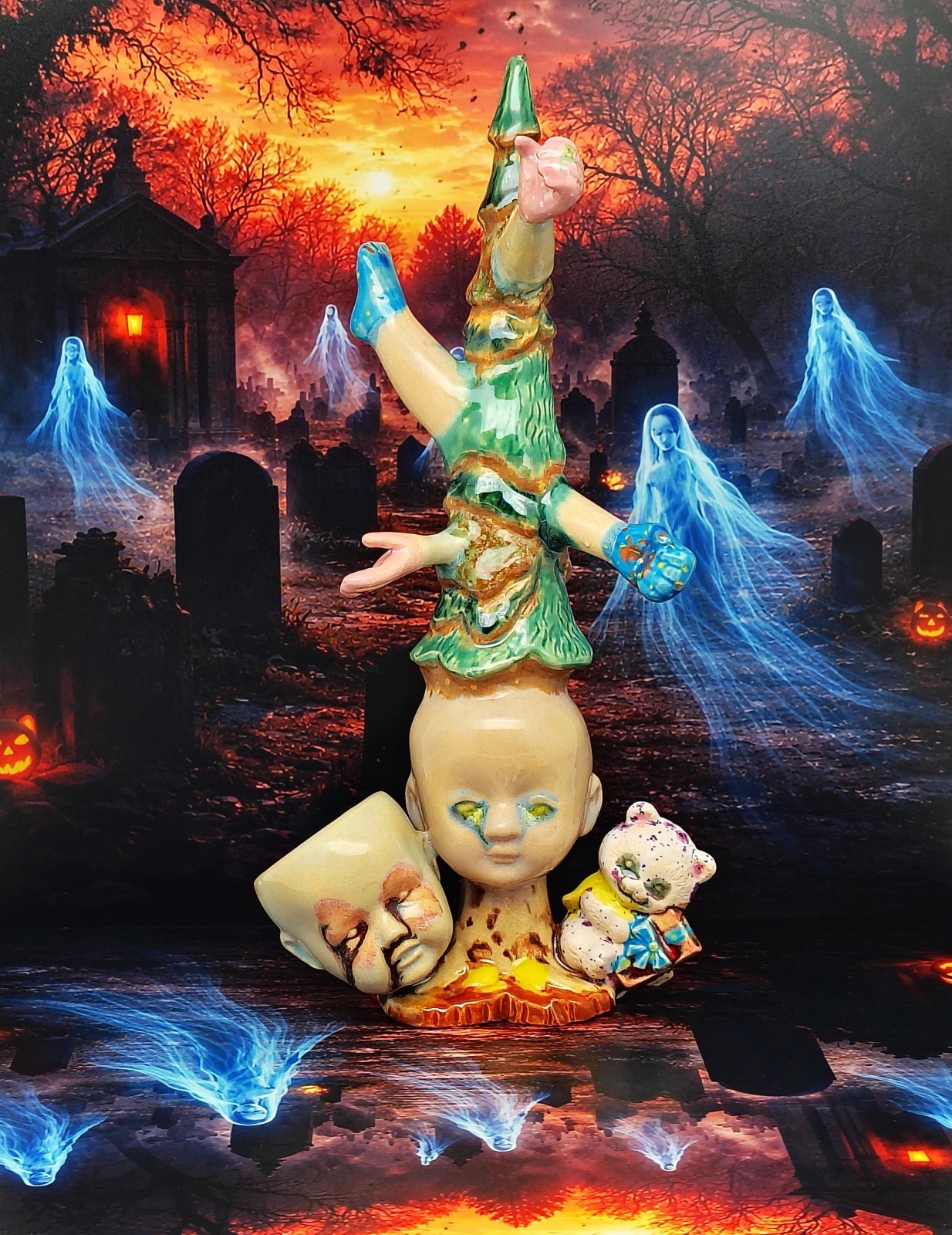 When Hell Dreams of Snow – Original Handmade Ceramic Figurine Gothic Horror