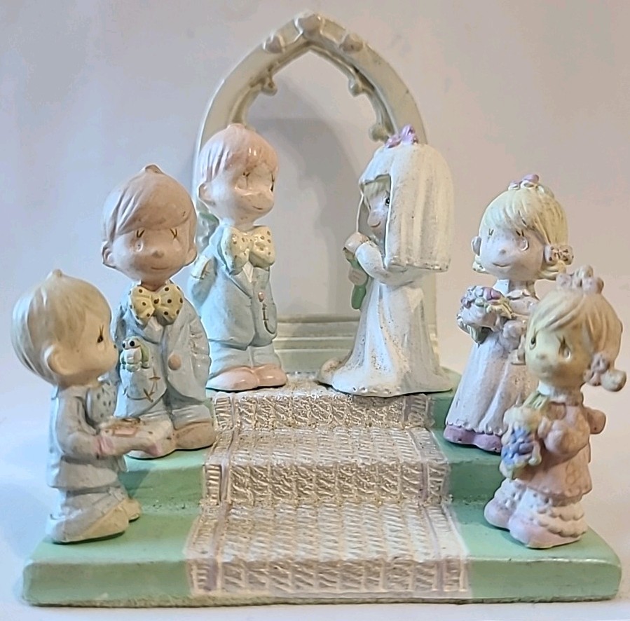 Precious Moments Bridal Wedding Set Pewter Miniature Vintage 1989 Enesco
