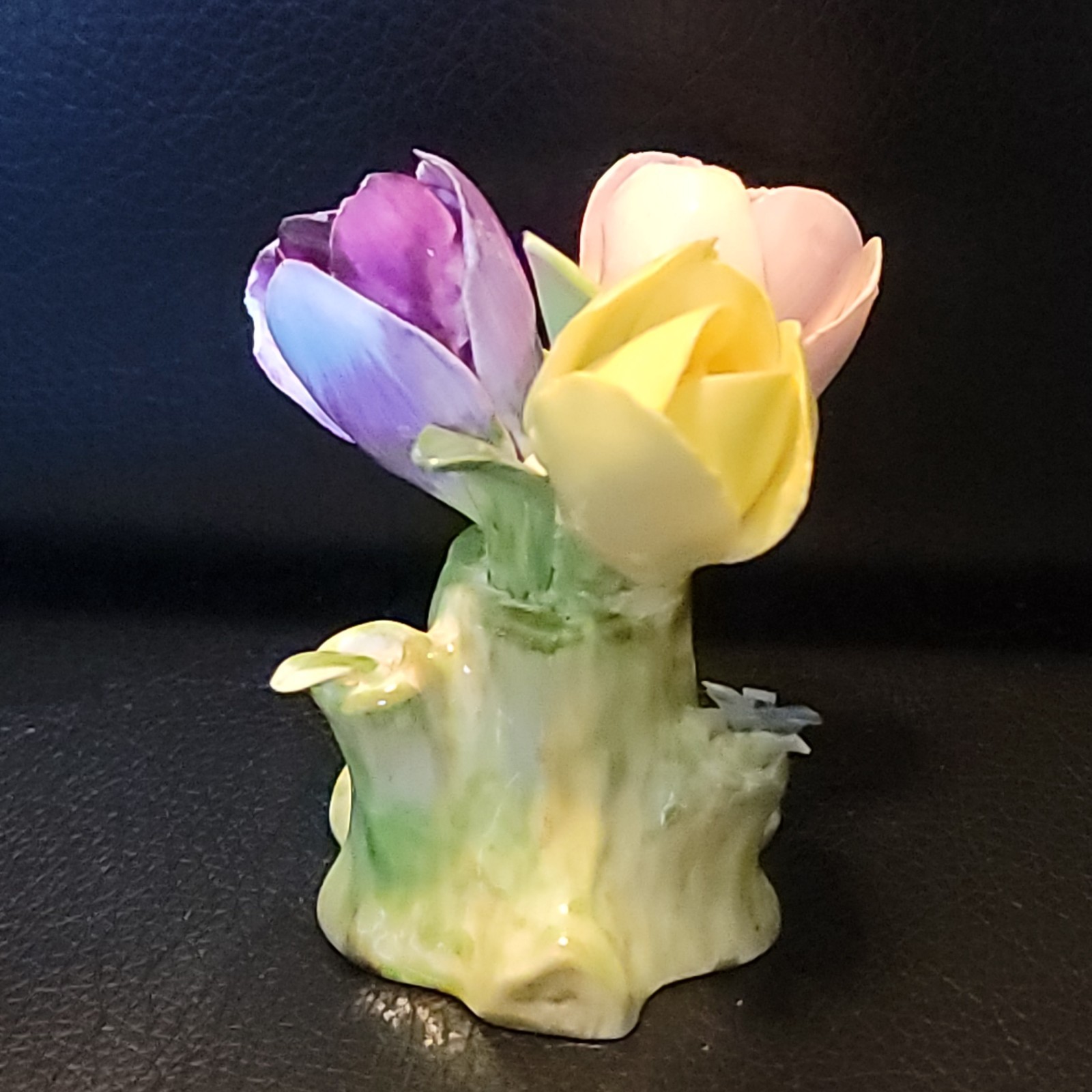 Vintage Royal Adderley Bone China Floral Bouquet 3.25″ Flowers in Tree Stump A5