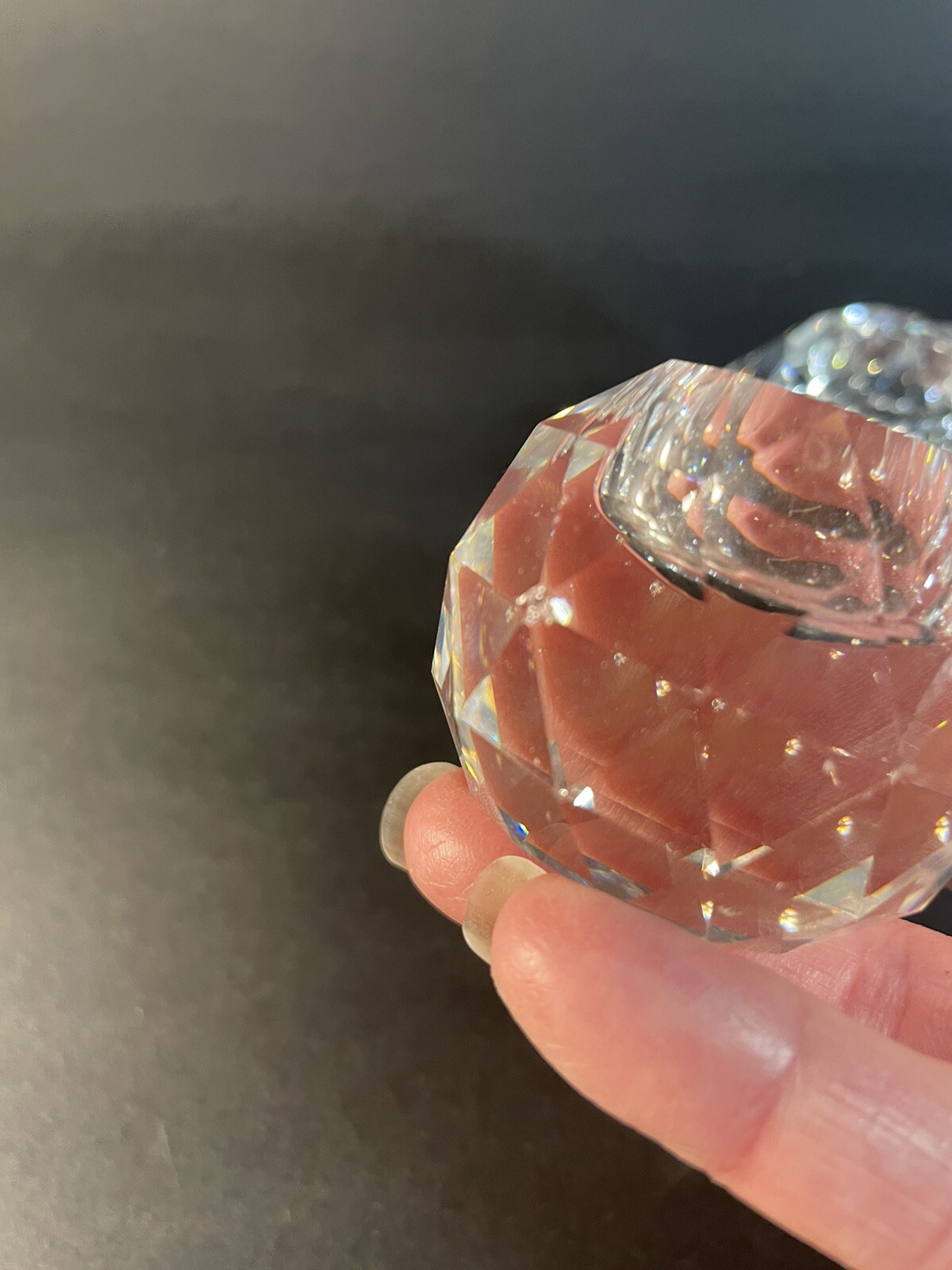 Swarovski Silver Crystal Faceted Ball Candle Holders 2 Sizes-small Chips On All