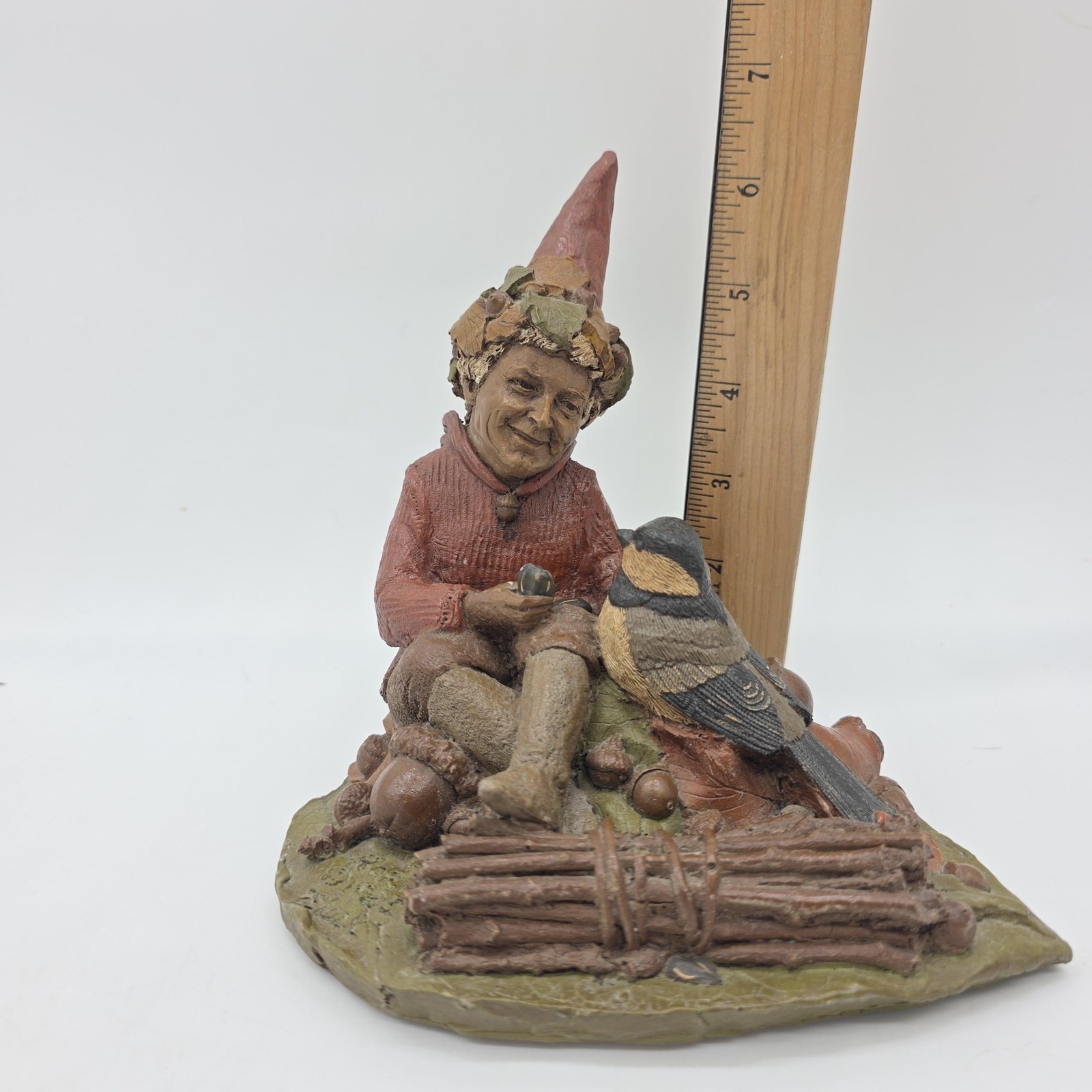Vintage 1983 Tom Clark Robie Gnome Bird Figurine Medium Resin Multicolor Decor