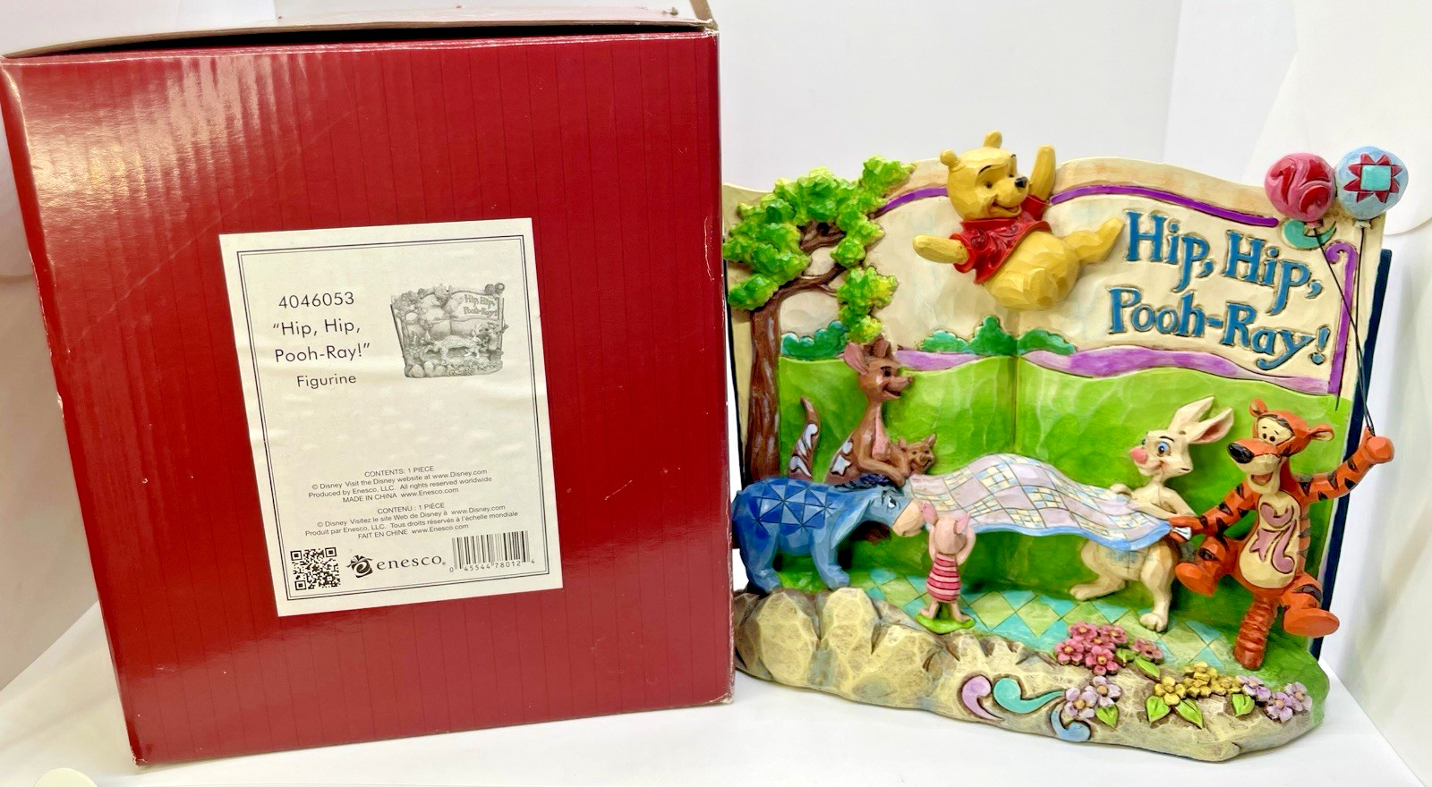 WINNIE THE POOH Hip Hip Pooh-Ray! Storybook Figure Jim Shore Disney RARE 4046053