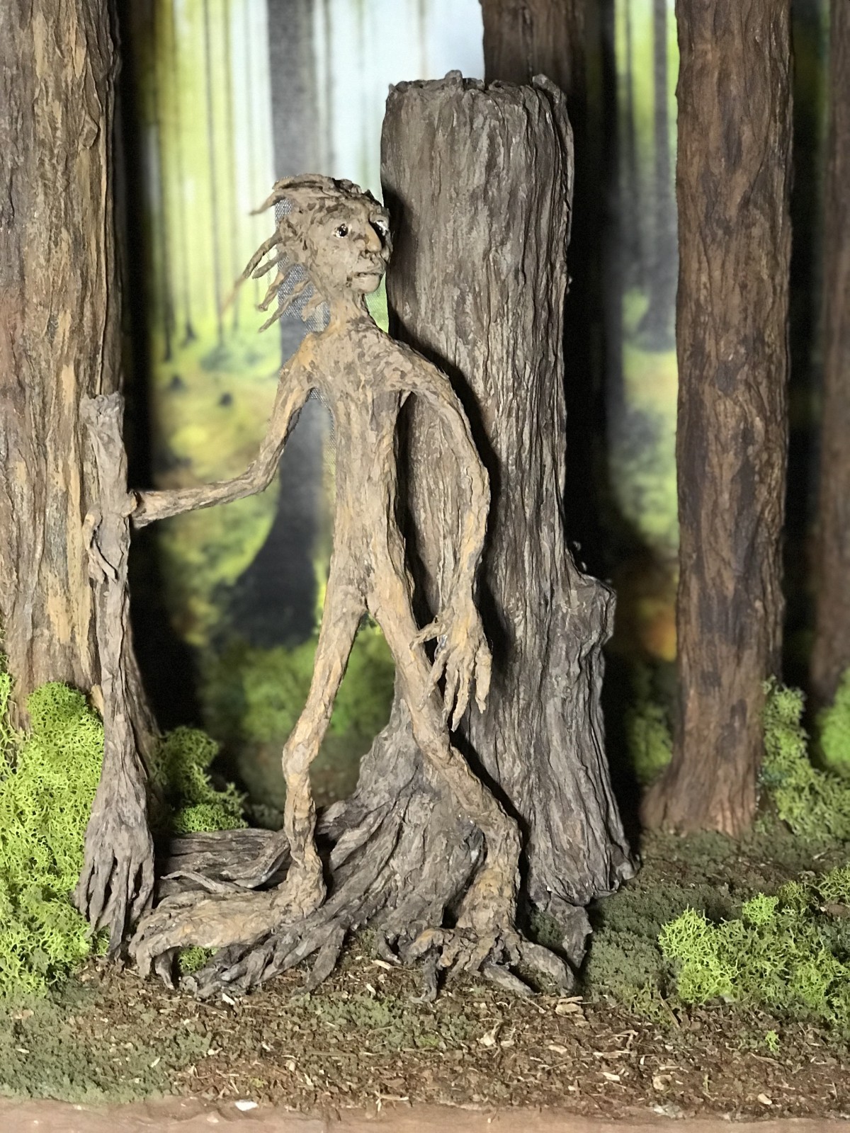 OOAK 12″ Fantasy Forest Tree Being Creature Home Accent Shelf Display