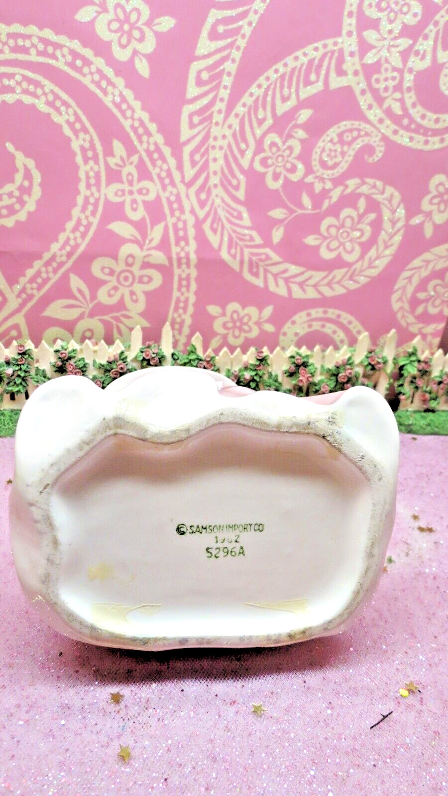 Vtg Pink Southern Belle Shopper Party Girl BIG BOW HAT DAISY HAT Samson 5296 A